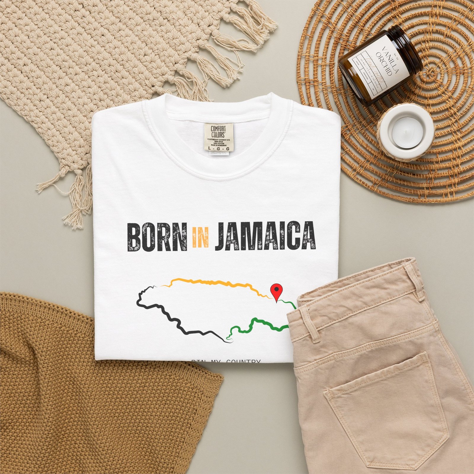 Born in Jamaica T-Shirt — Country Map Graphic Tee - Image 4