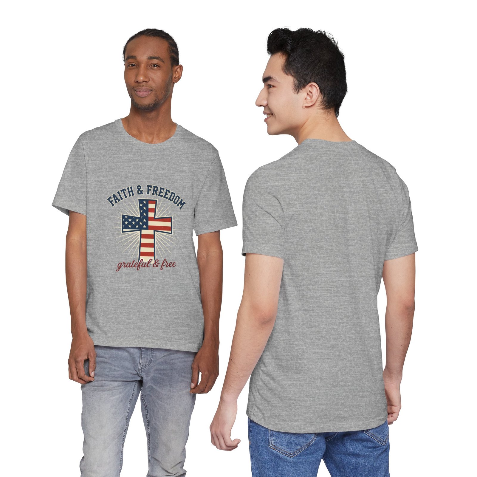 Faith & Freedom Cross Tee | Patriotic, Faith-Based July 4th Vintage Americana - Image 122