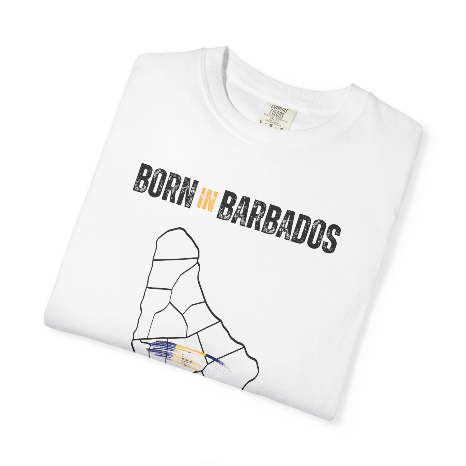 Born in Barbados T-Shirt — Country Map Graphic Tee - Image 3