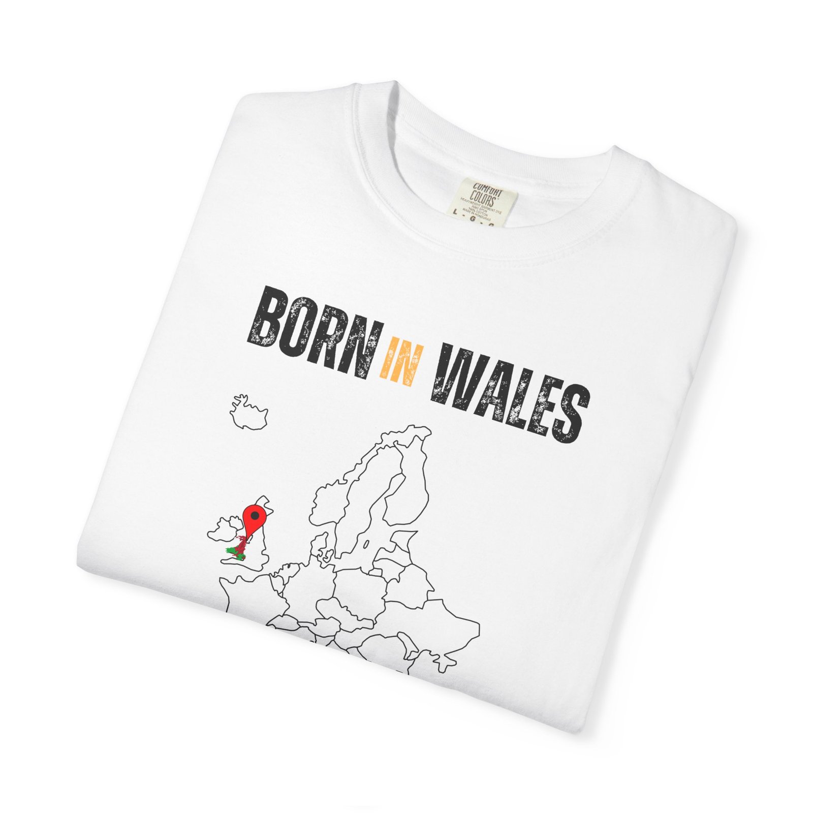 Born in Wales T-Shirt — Country Map Graphic Tee - Image 3