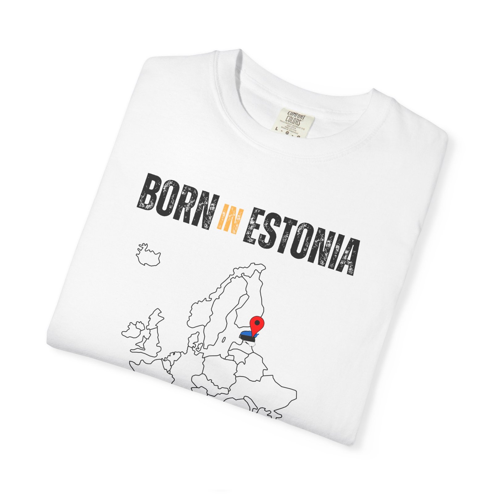 Born in Estonia T-Shirt — Country Map Graphic Tee - Image 3