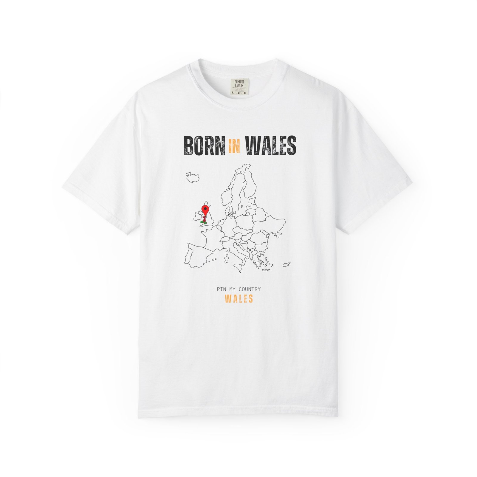 Born in Wales T-Shirt — Country Map Graphic Tee