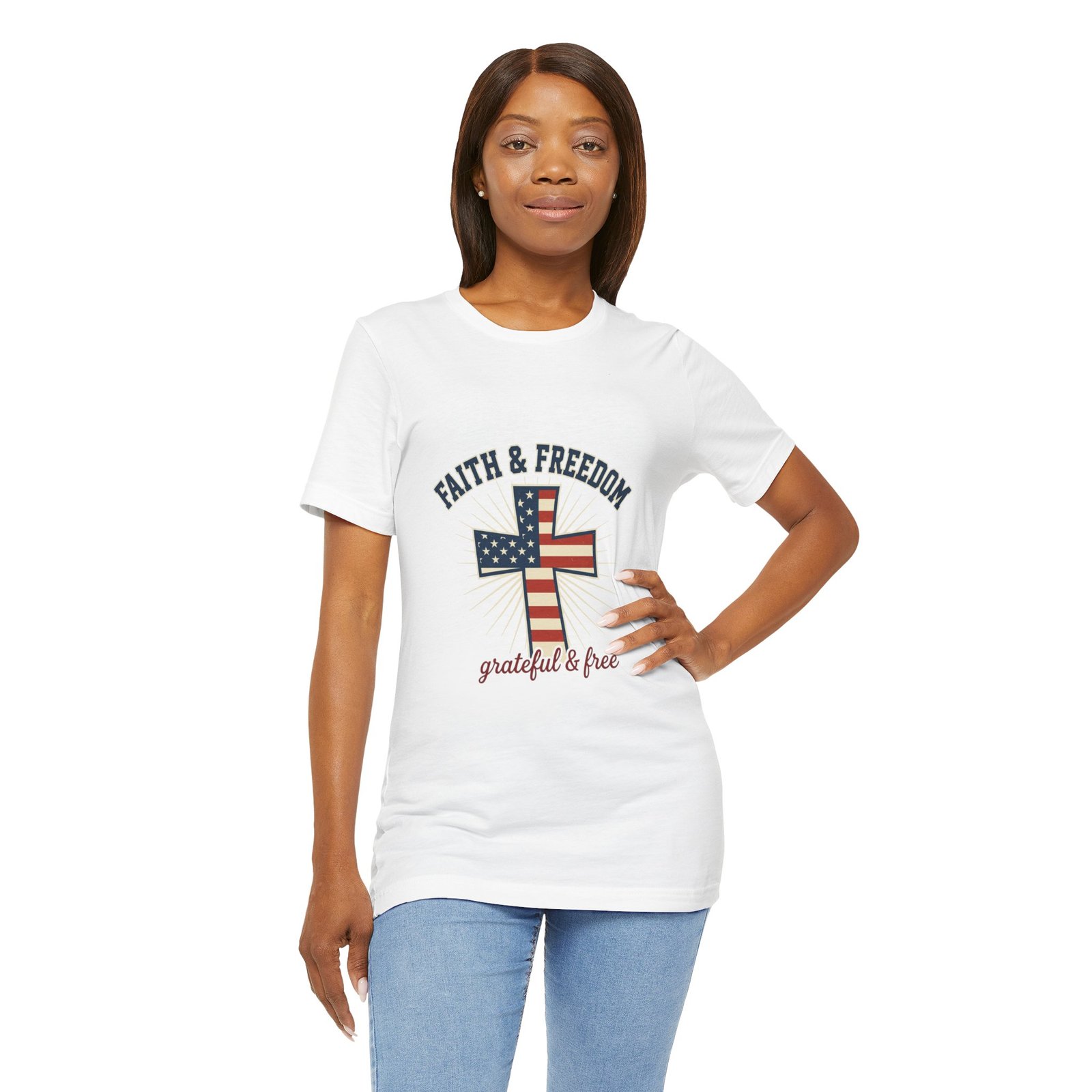 Faith & Freedom Cross Tee | Patriotic, Faith-Based July 4th Vintage Americana - Image 20