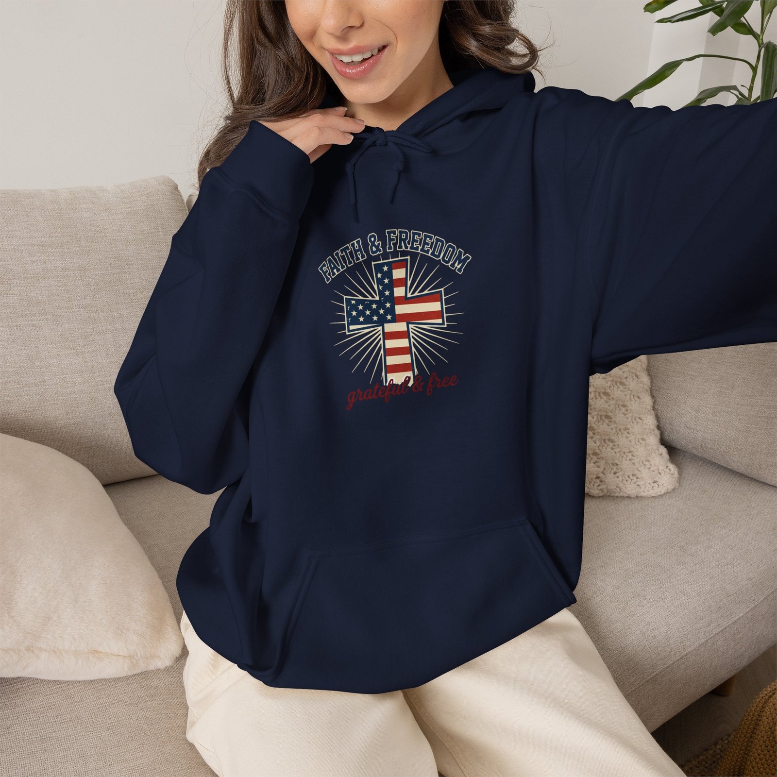 Faith & Freedom Flag Cross Hoodie | patriotic, faith-based, vintage Americana - Image 79