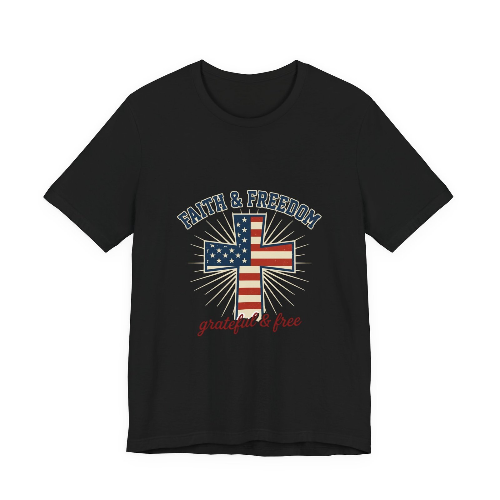 Faith & Freedom Cross Tee | Patriotic, Faith-Based July 4th Vintage Americana - Image 34