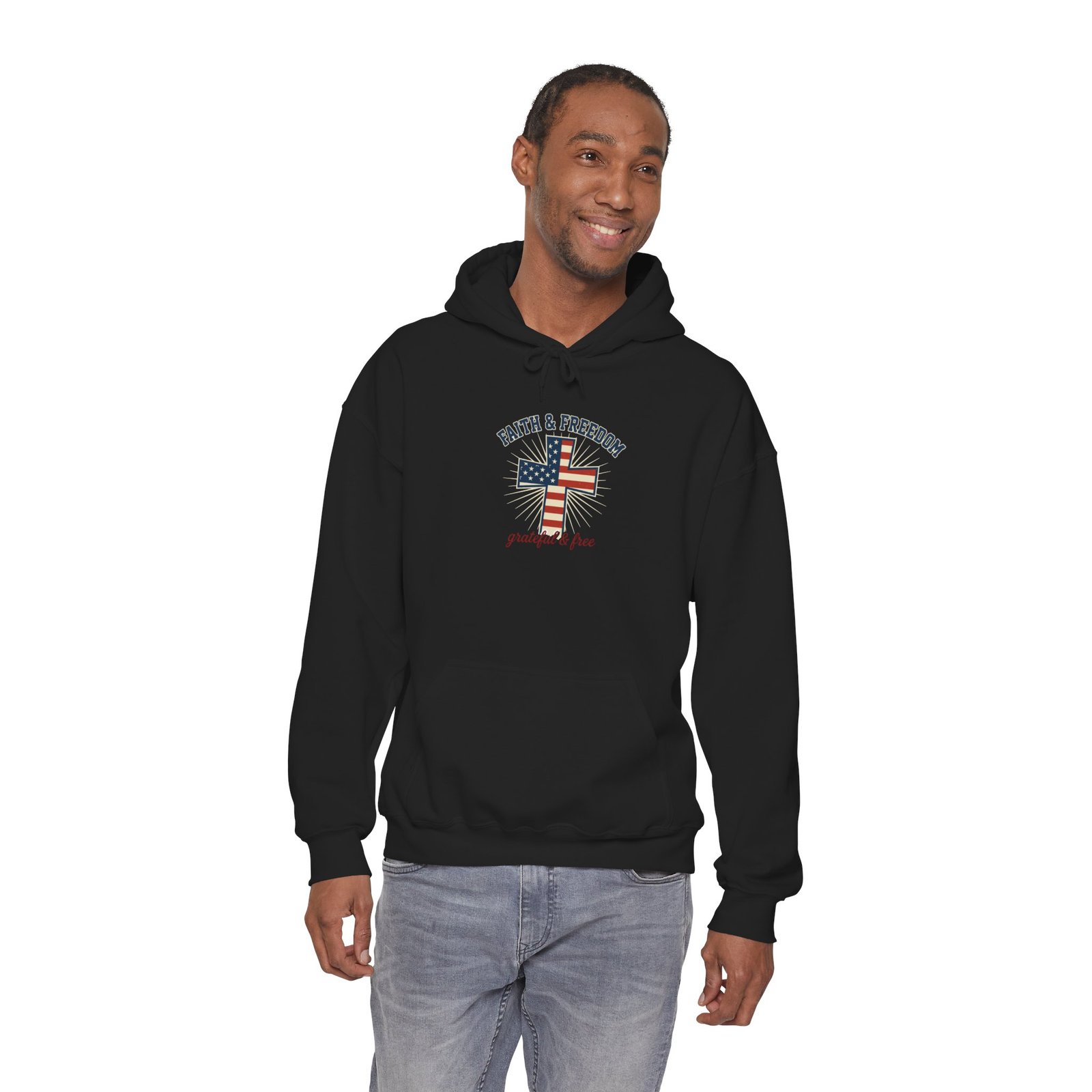 Faith & Freedom Flag Cross Hoodie | patriotic, faith-based, vintage Americana - Image 33