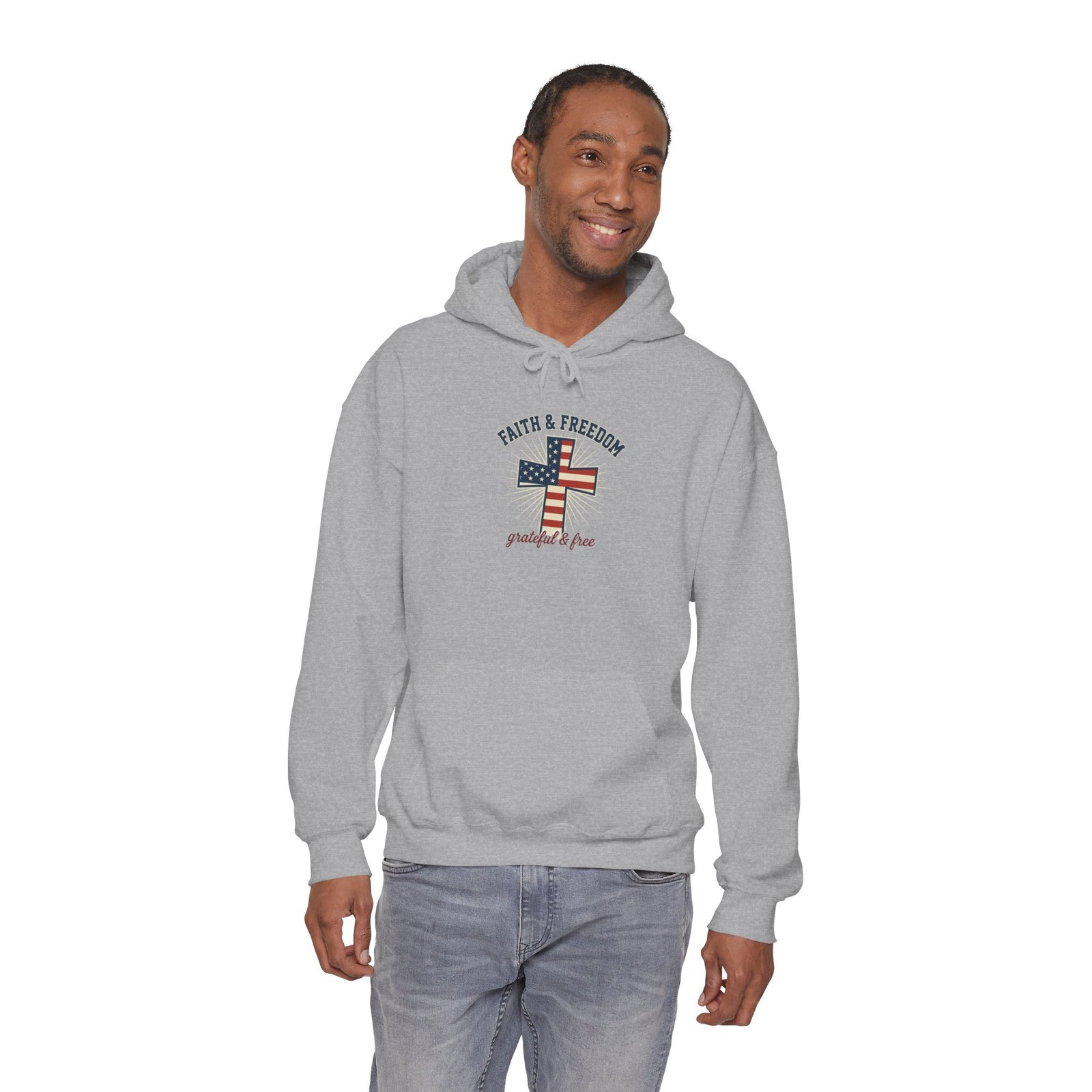Faith & Freedom Flag Cross Hoodie | patriotic, faith-based, vintage Americana - Image 69