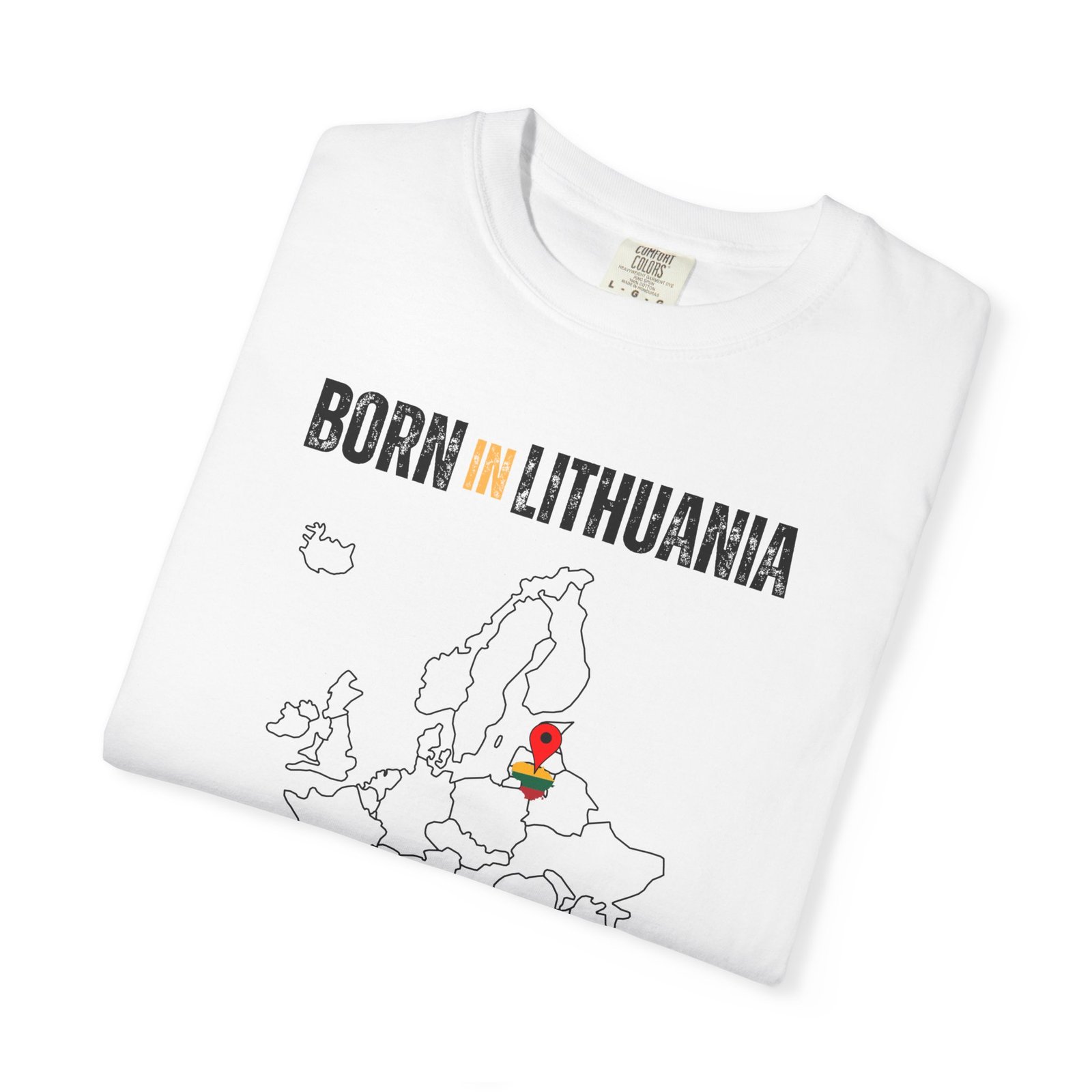 Born in Lithuania T-Shirt — Country Map Graphic Tee - Image 3