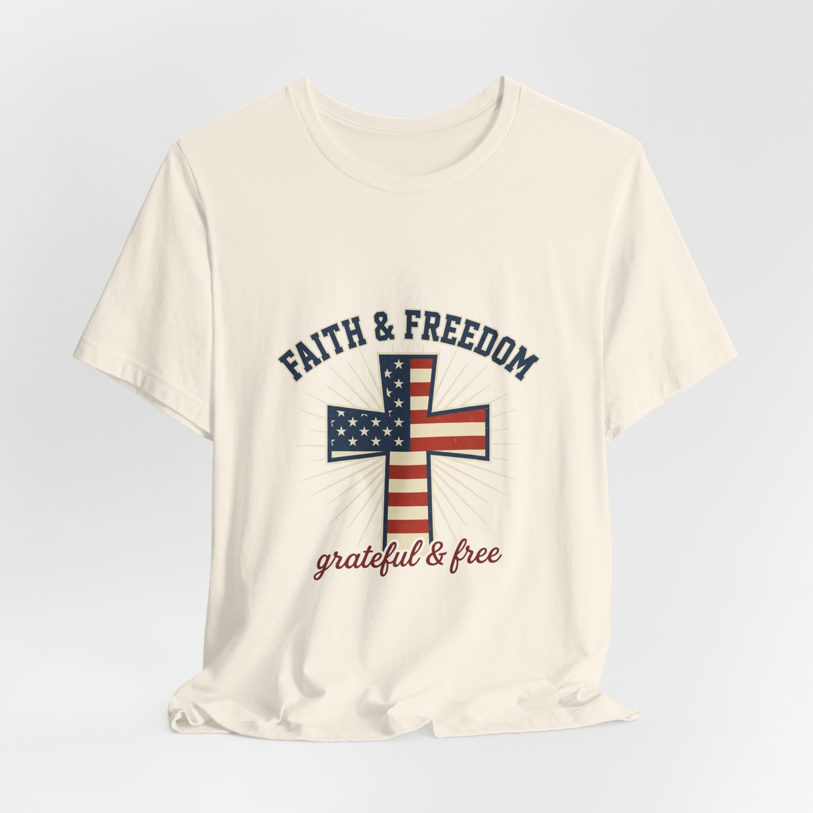 Faith & Freedom Cross Tee | Patriotic, Faith-Based July 4th Vintage Americana - Image 70