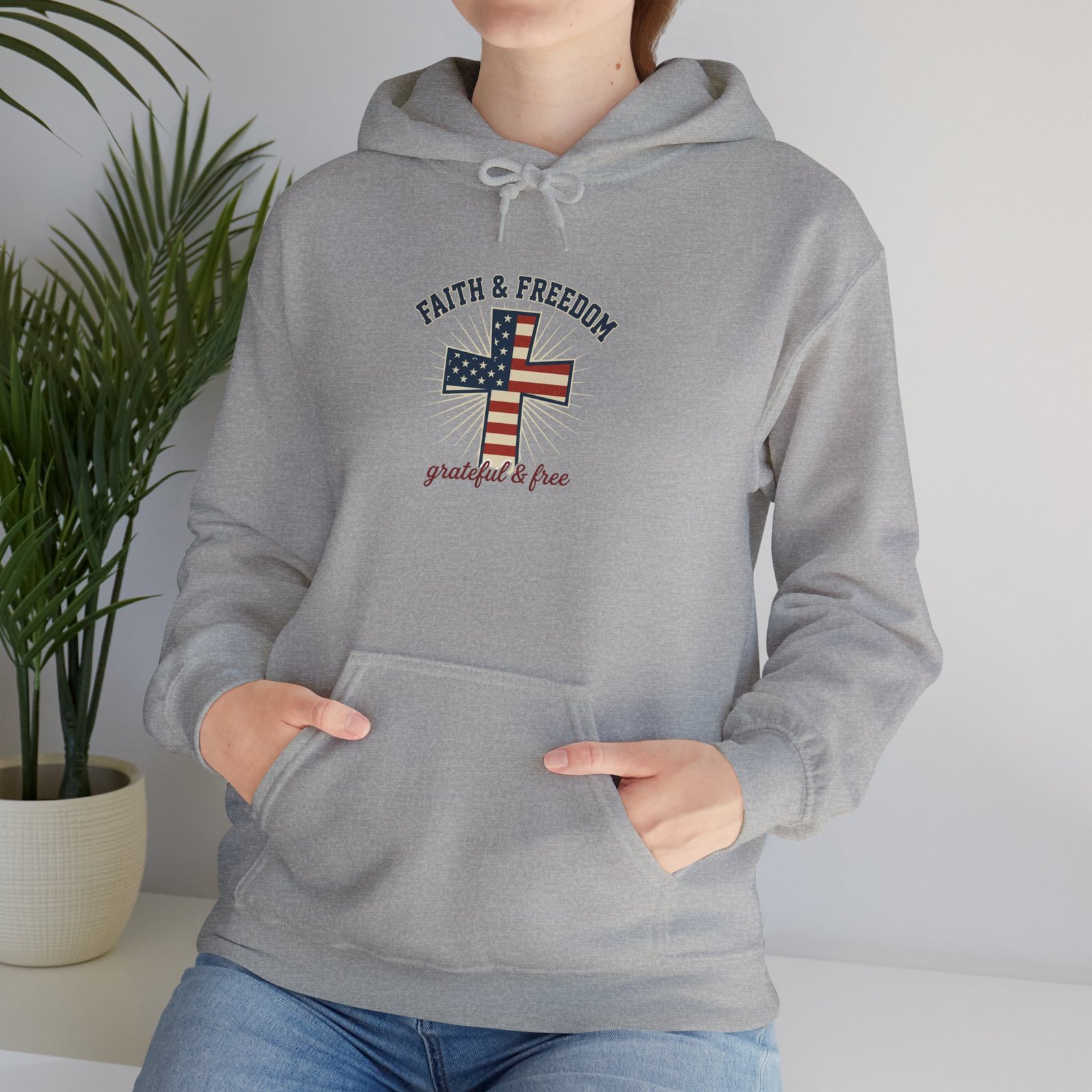 Faith & Freedom Flag Cross Hoodie | patriotic, faith-based, vintage Americana - Image 71