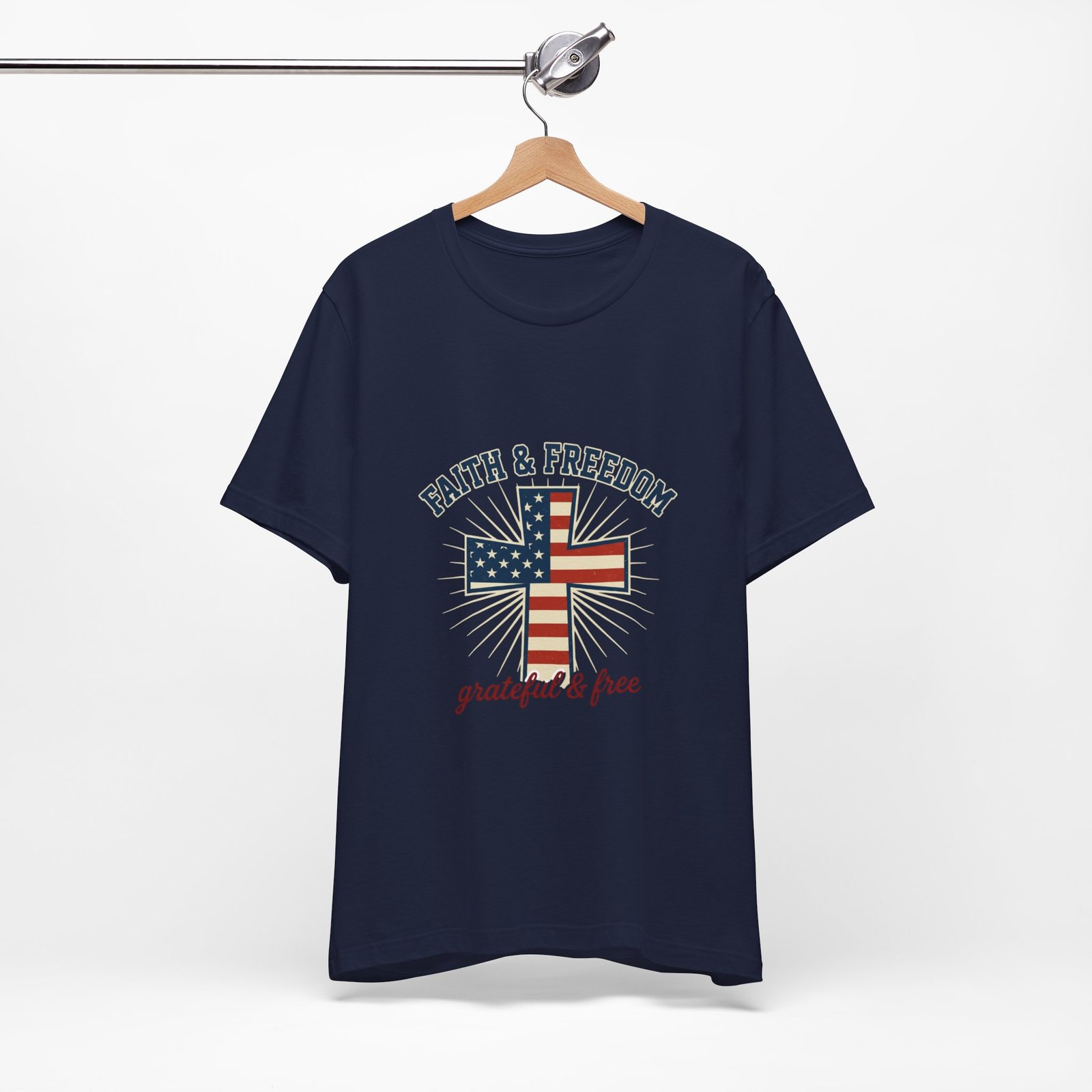 Faith & Freedom Cross Tee | Patriotic, Faith-Based July 4th Vintage Americana - Image 137