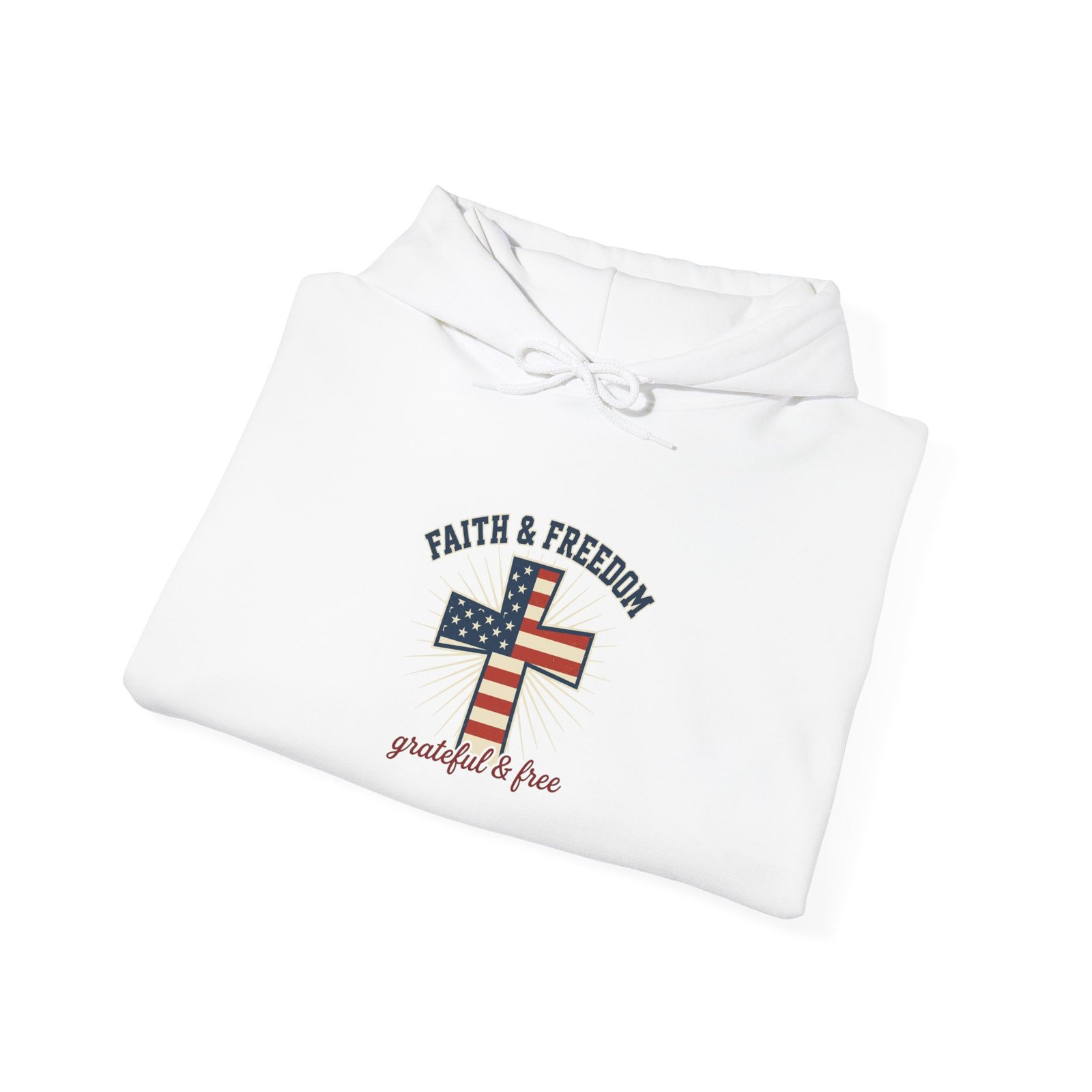 Faith & Freedom Flag Cross Hoodie | patriotic, faith-based, vintage Americana - Image 4