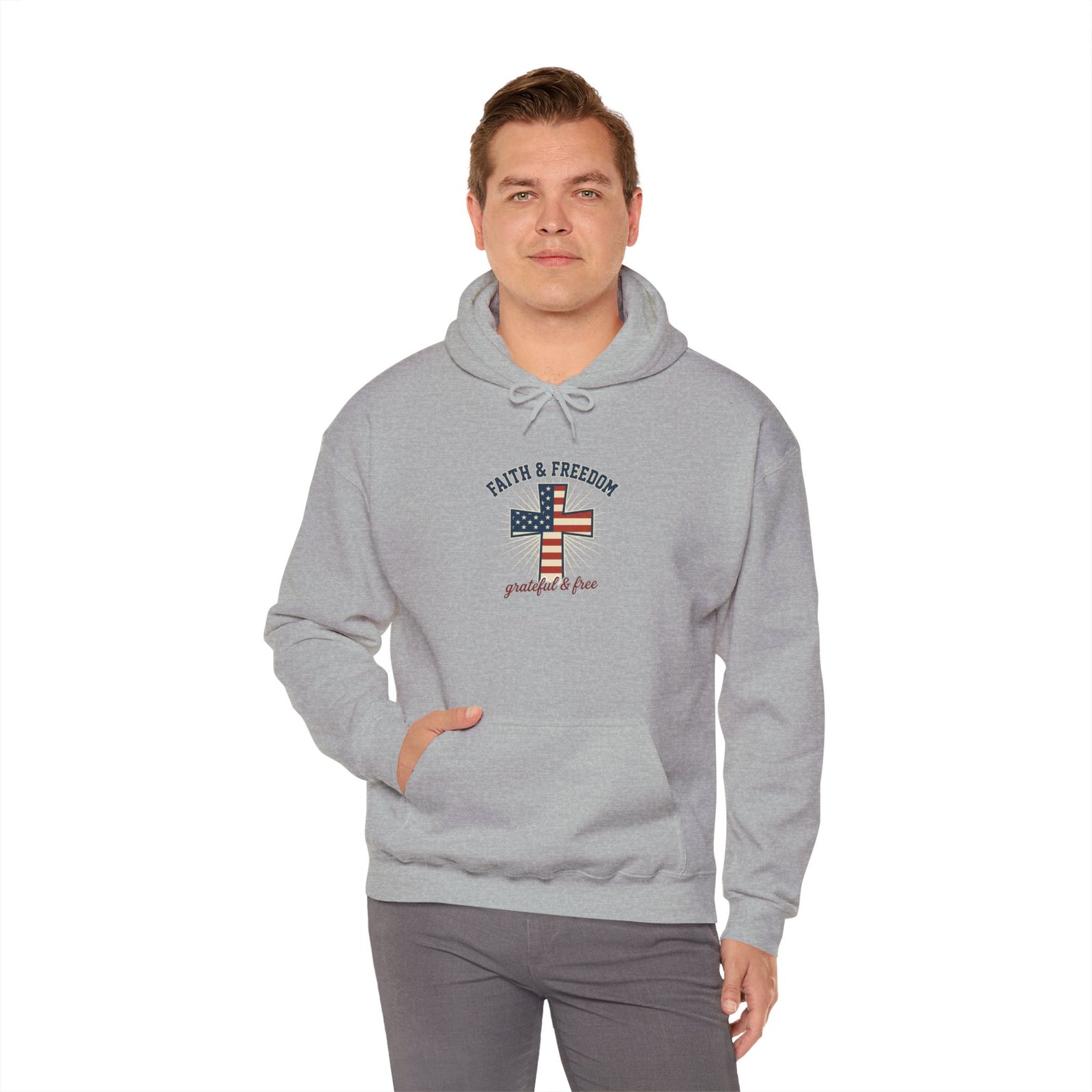Faith & Freedom Flag Cross Hoodie | patriotic, faith-based, vintage Americana - Image 65