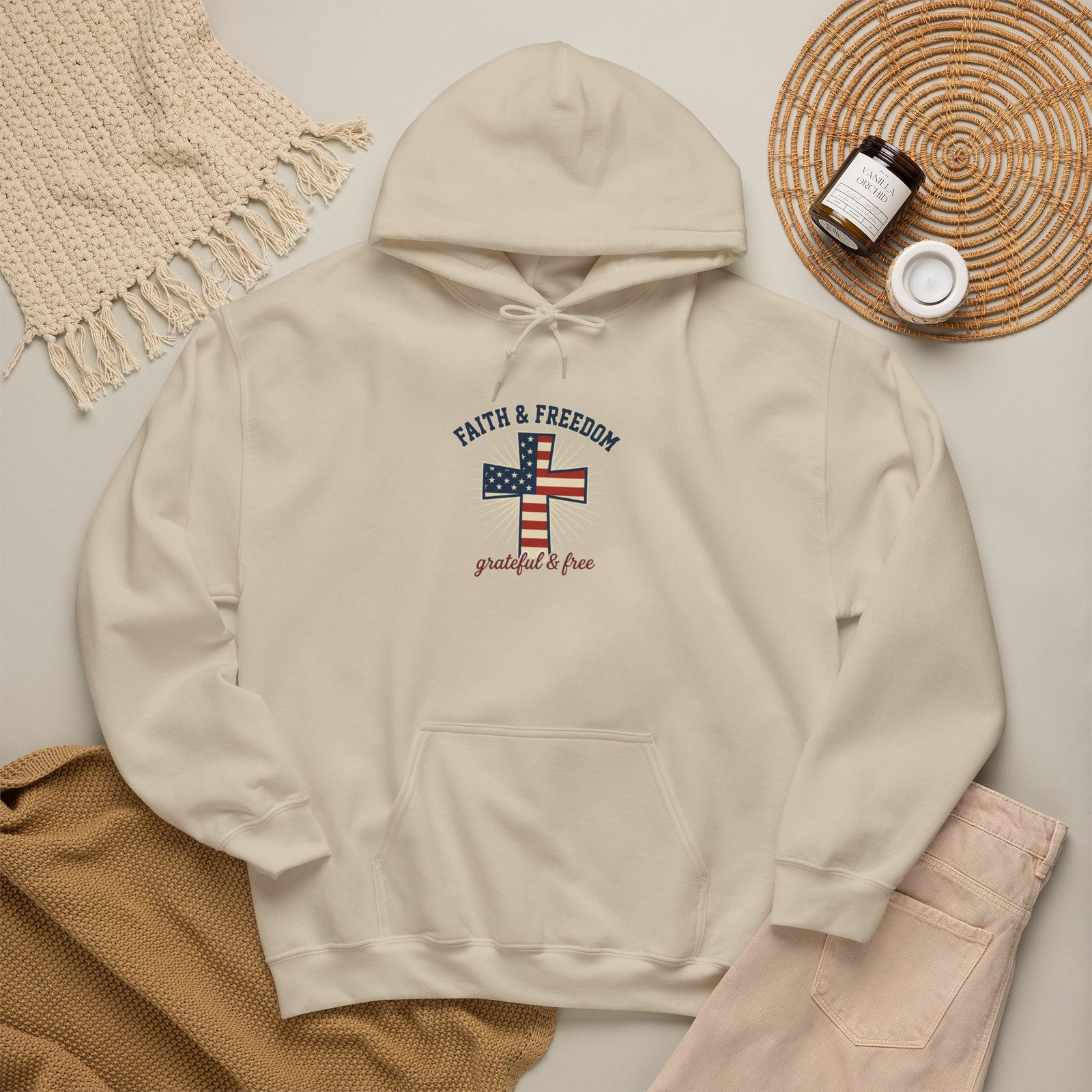 Faith & Freedom Flag Cross Hoodie | patriotic, faith-based, vintage Americana - Image 42