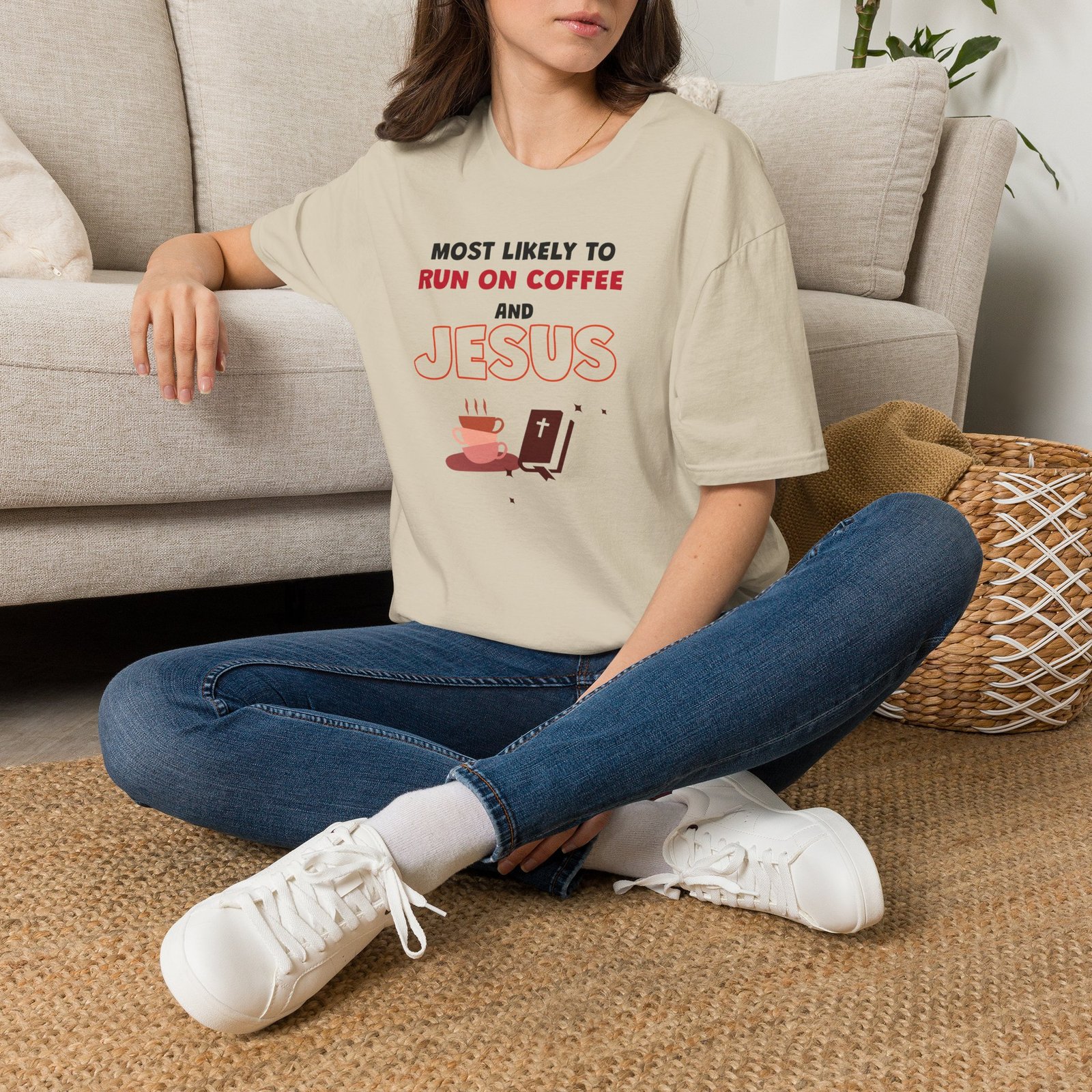 MLT Run on Coffee and Jesus T-Shirt - Image 2