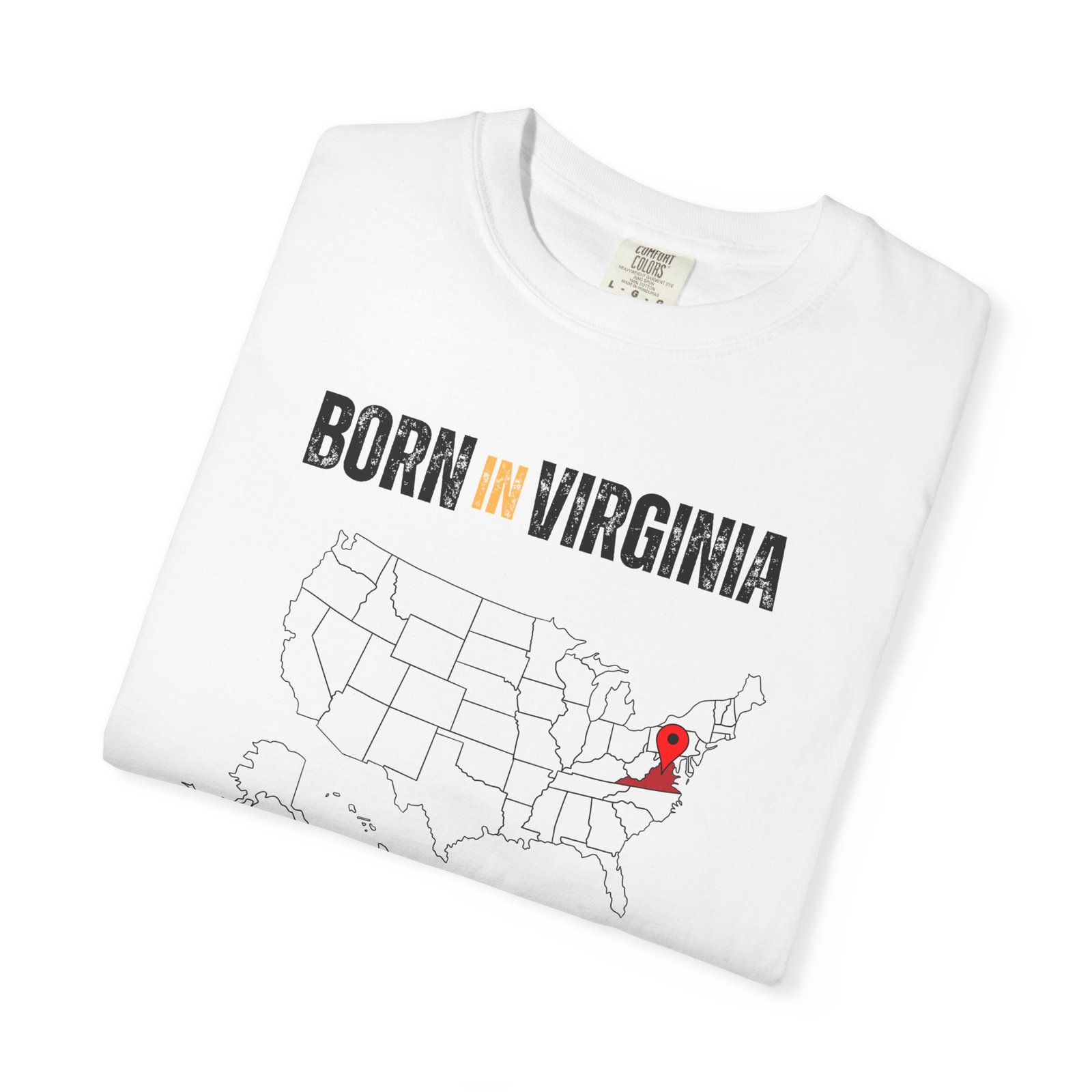 Born in Virginia T-Shirt — State Map Graphic Tee - Image 3