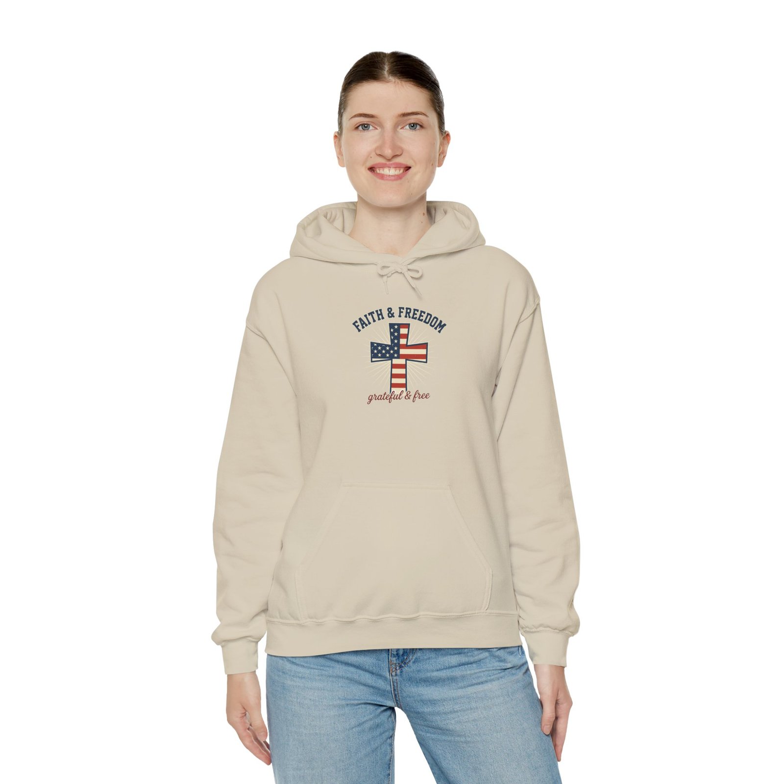 Faith & Freedom Flag Cross Hoodie | patriotic, faith-based, vintage Americana - Image 46