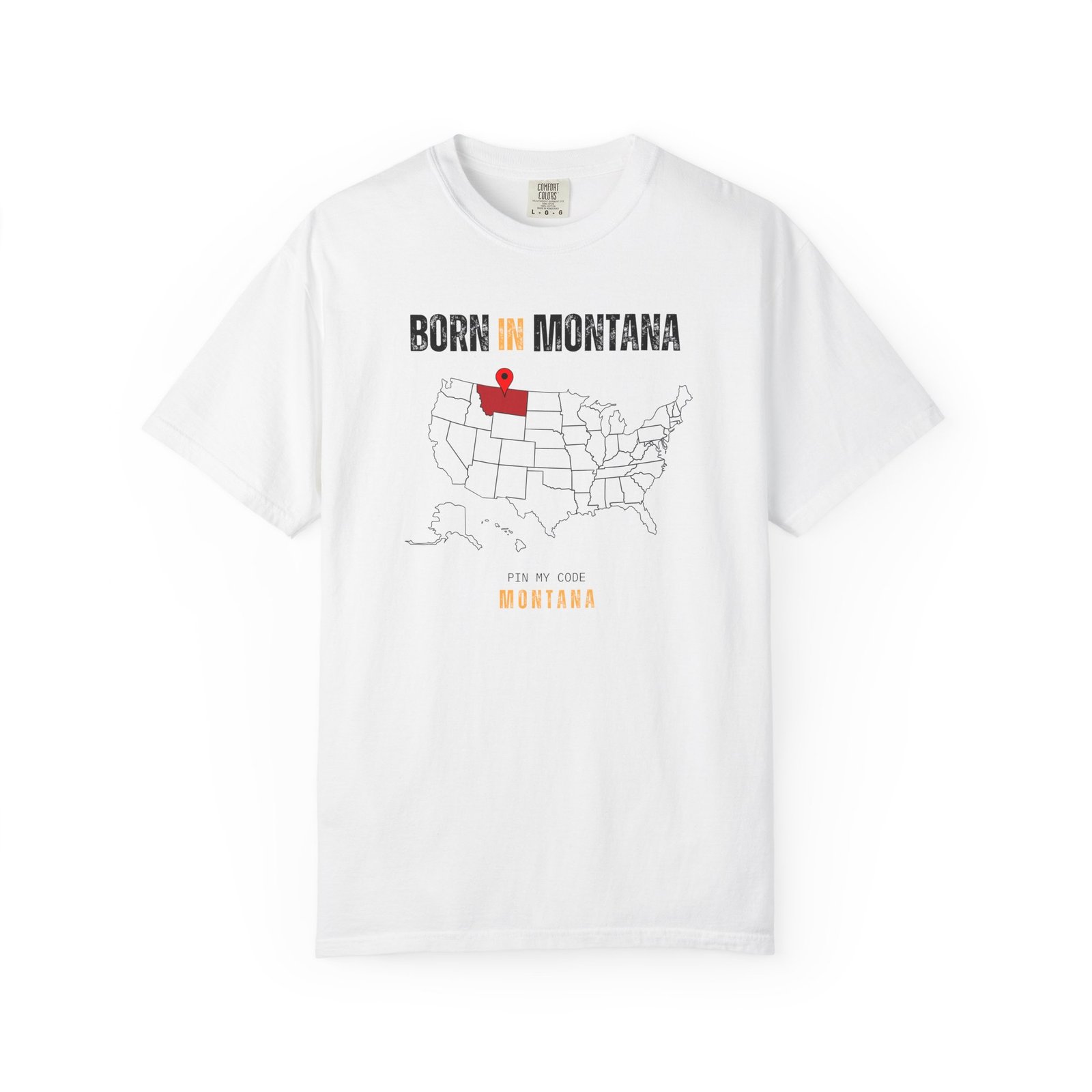 Born in Montana Map T-Shirt — State Pride Tee