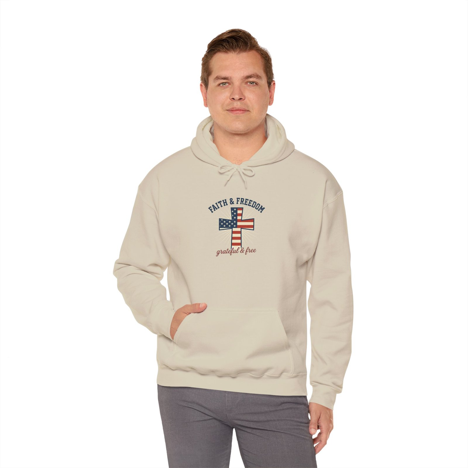 Faith & Freedom Flag Cross Hoodie | patriotic, faith-based, vintage Americana - Image 47