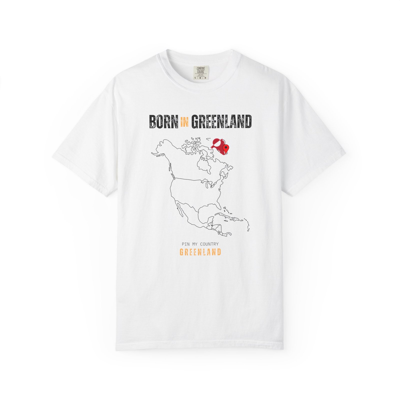 Born in Greenland T-Shirt — Country Map Graphic Tee