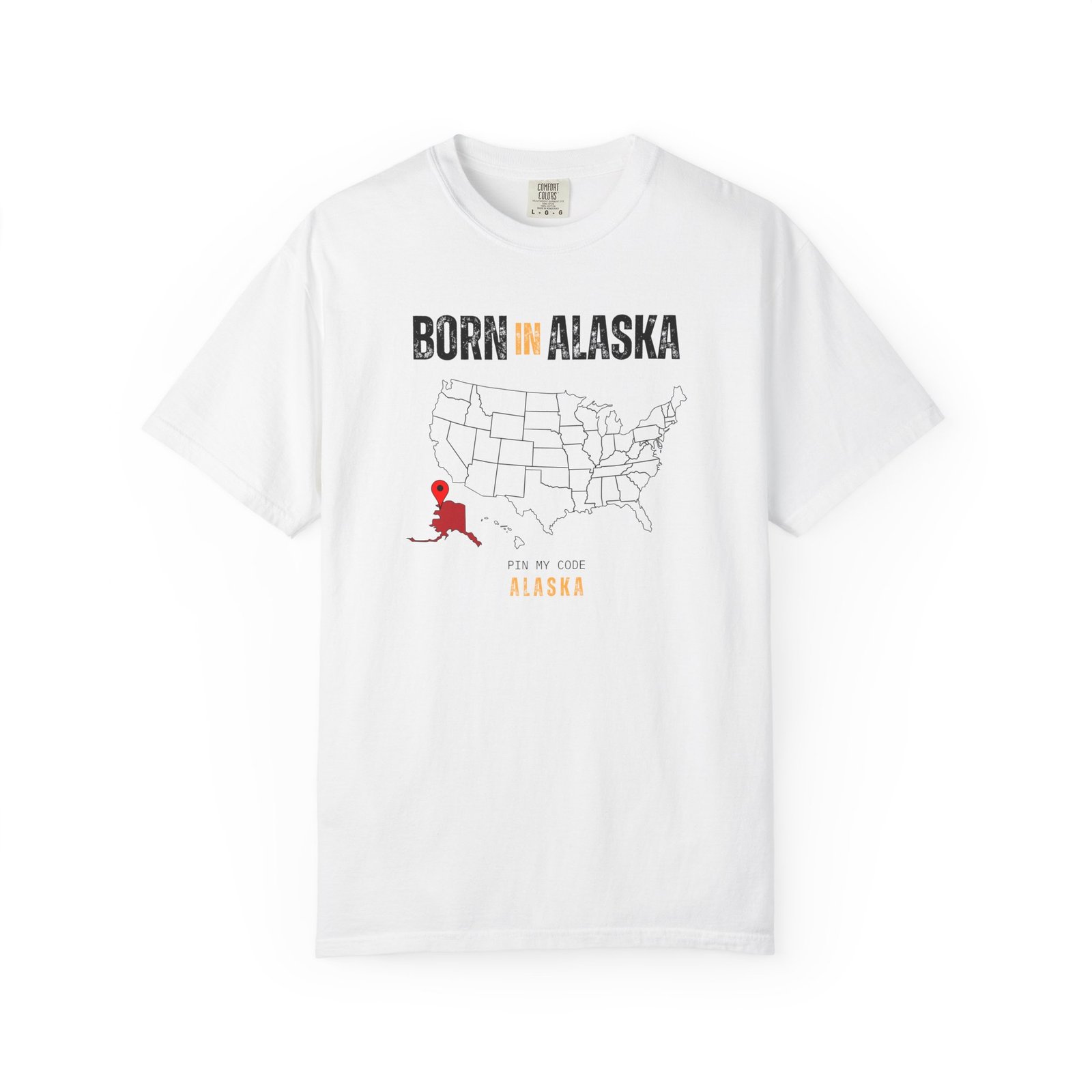 Born in Alaska T-Shirt — State Map Graphic Tee