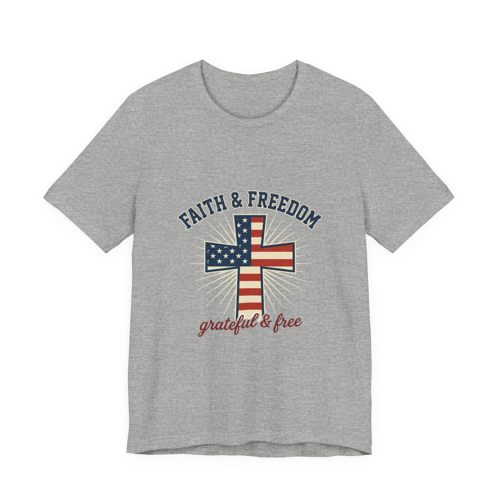 Faith & Freedom Cross Tee | Patriotic, Faith-Based July 4th Vintage Americana - Image 100