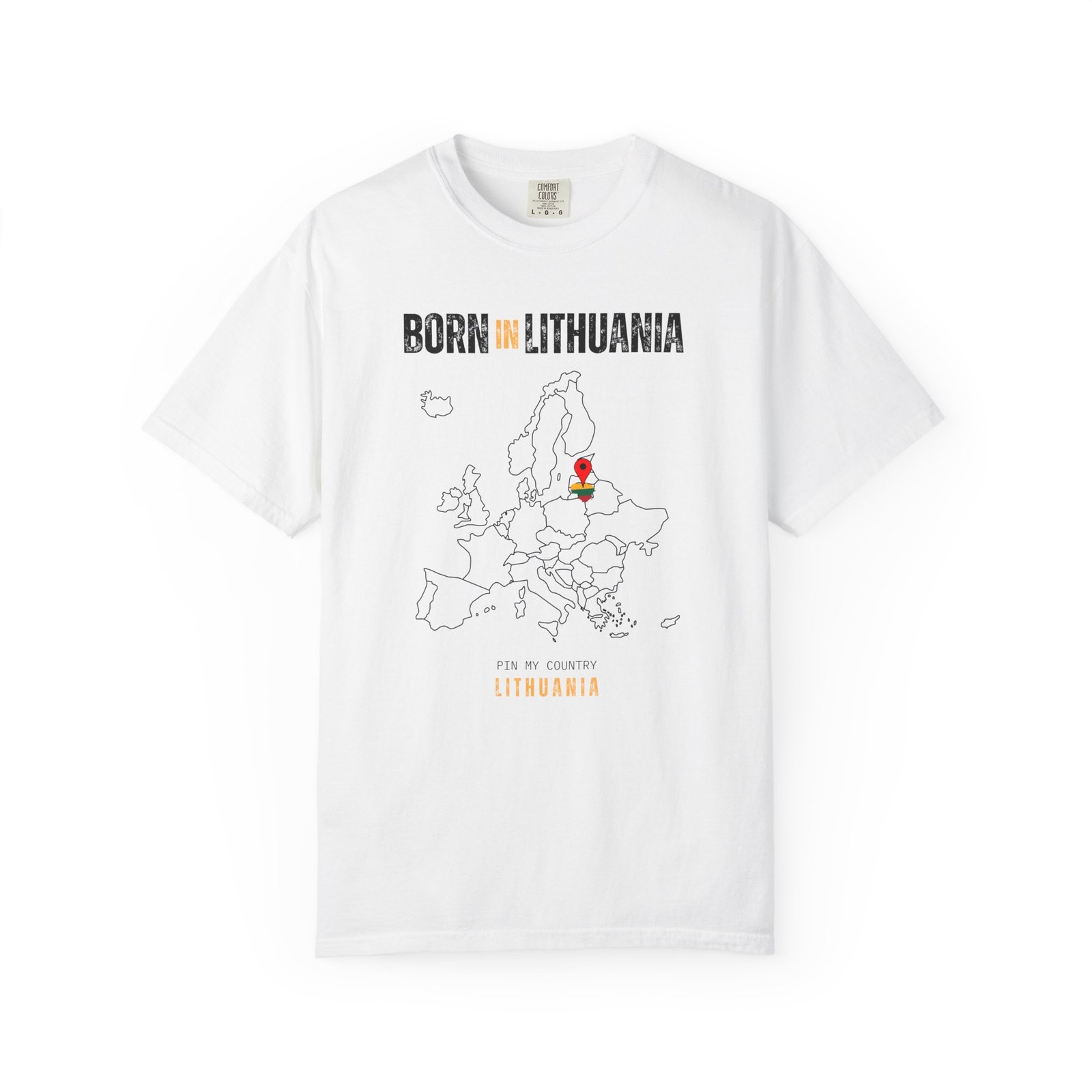 Born in Lithuania T-Shirt — Country Map Graphic Tee