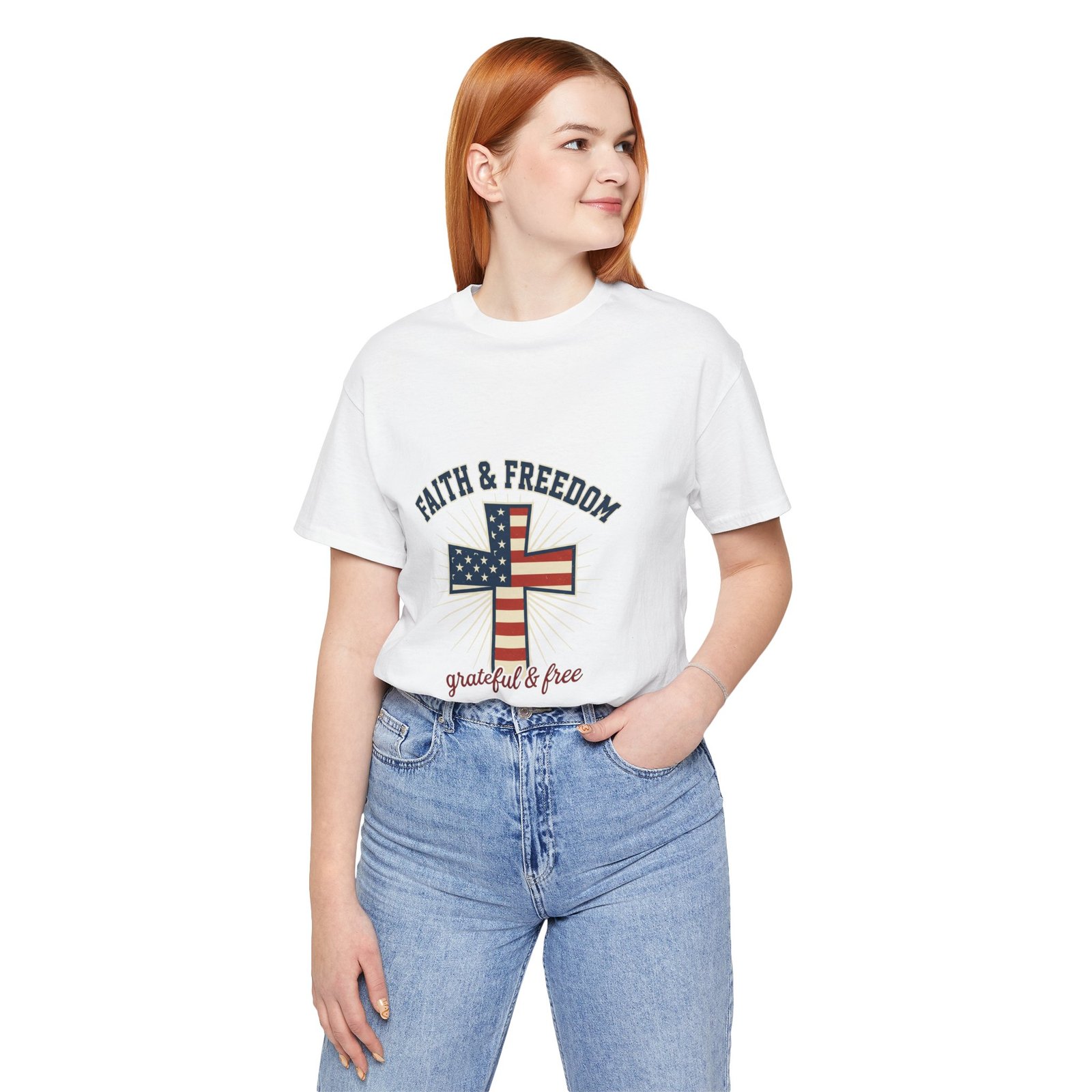 Faith & Freedom Cross Tee | Patriotic, Faith-Based July 4th Vintage Americana - Image 16