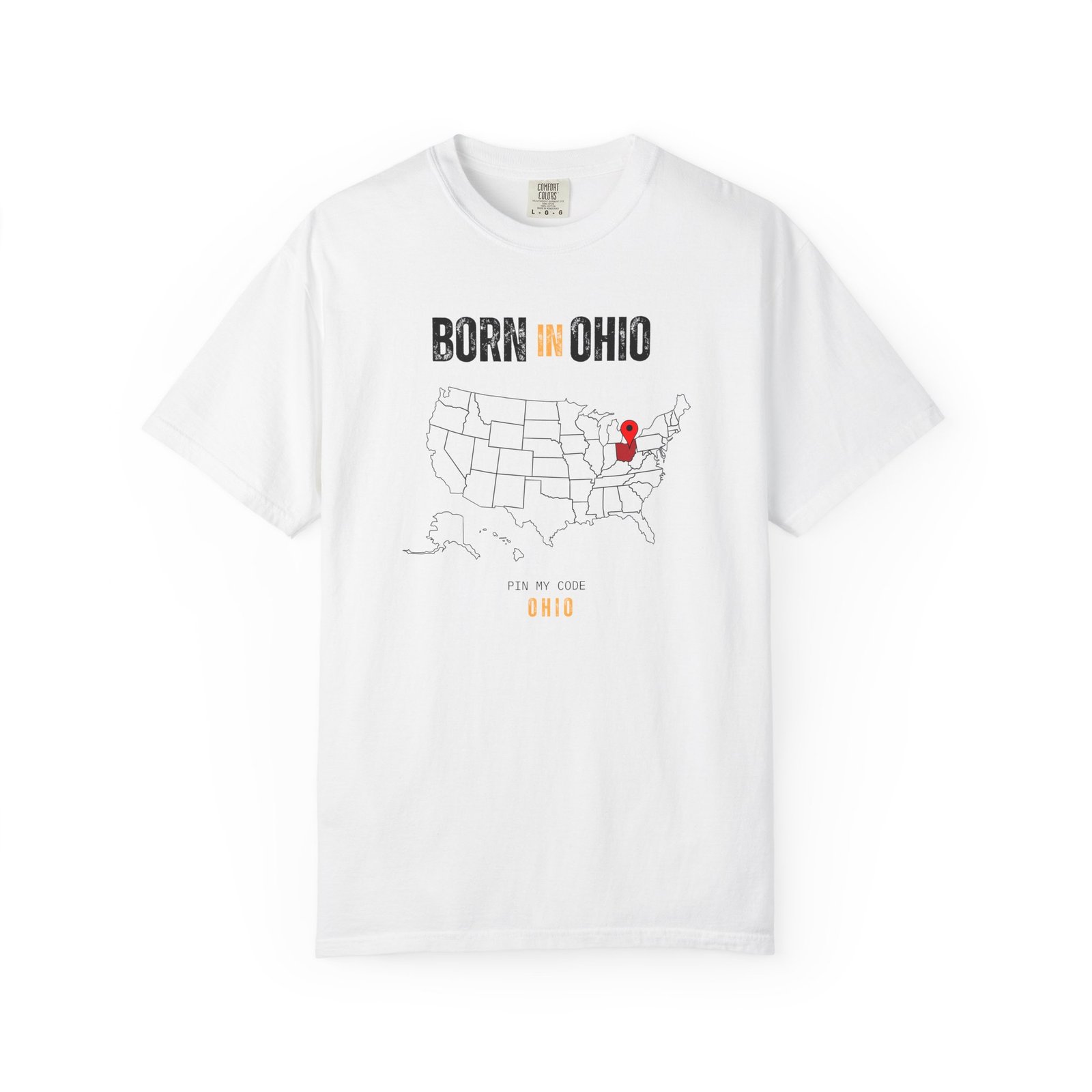Born in Ohio T-Shirt — State Map Graphic Tee
