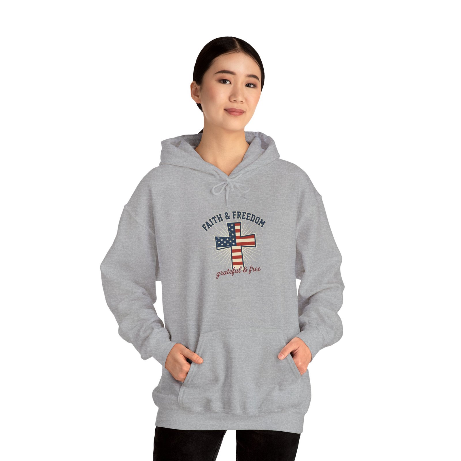 Faith & Freedom Flag Cross Hoodie | patriotic, faith-based, vintage Americana - Image 62