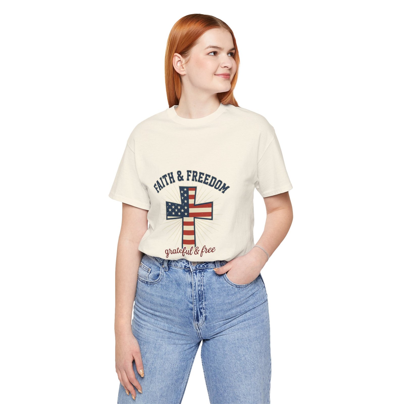 Faith & Freedom Cross Tee | Patriotic, Faith-Based July 4th Vintage Americana - Image 82