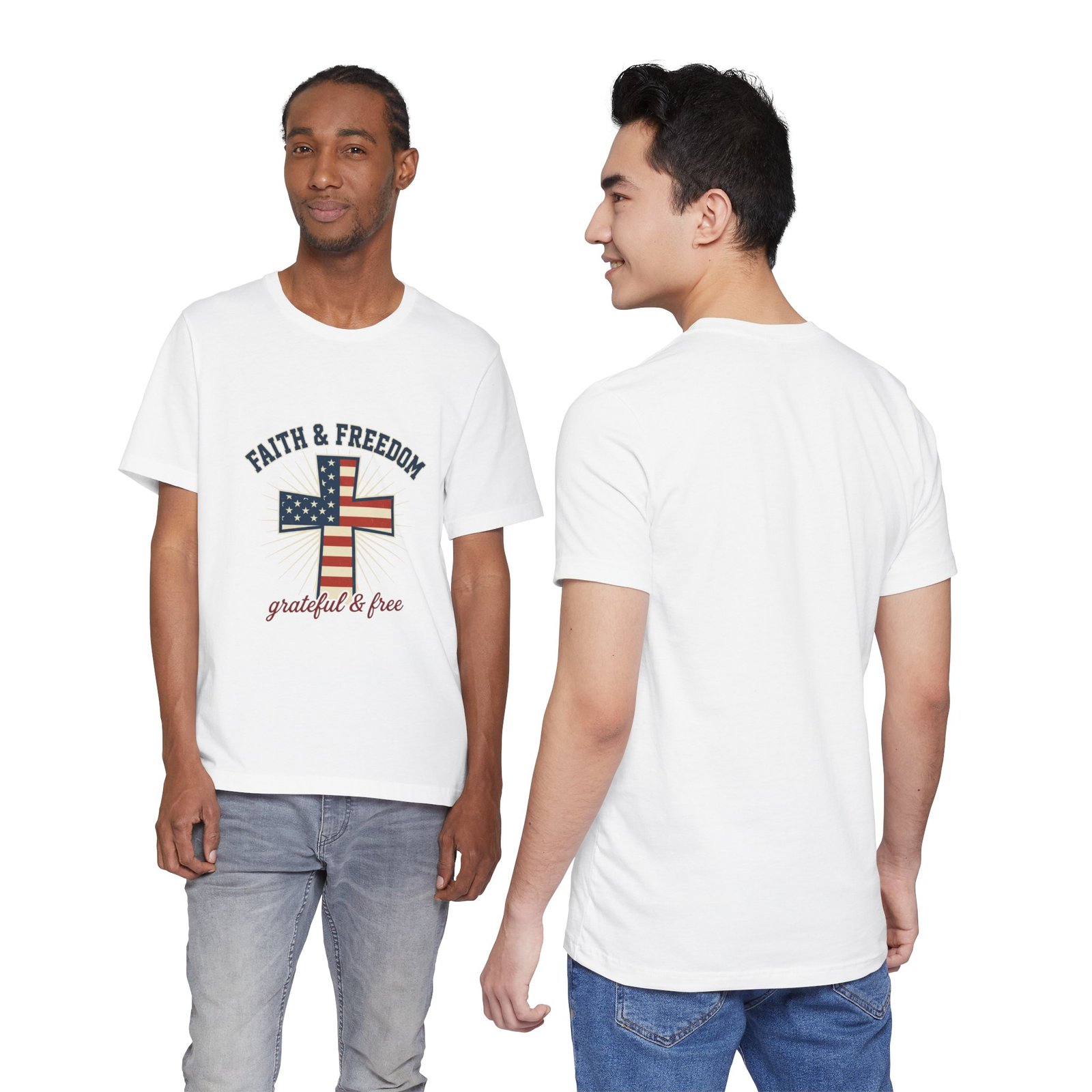 Faith & Freedom Cross Tee | Patriotic, Faith-Based July 4th Vintage Americana - Image 23