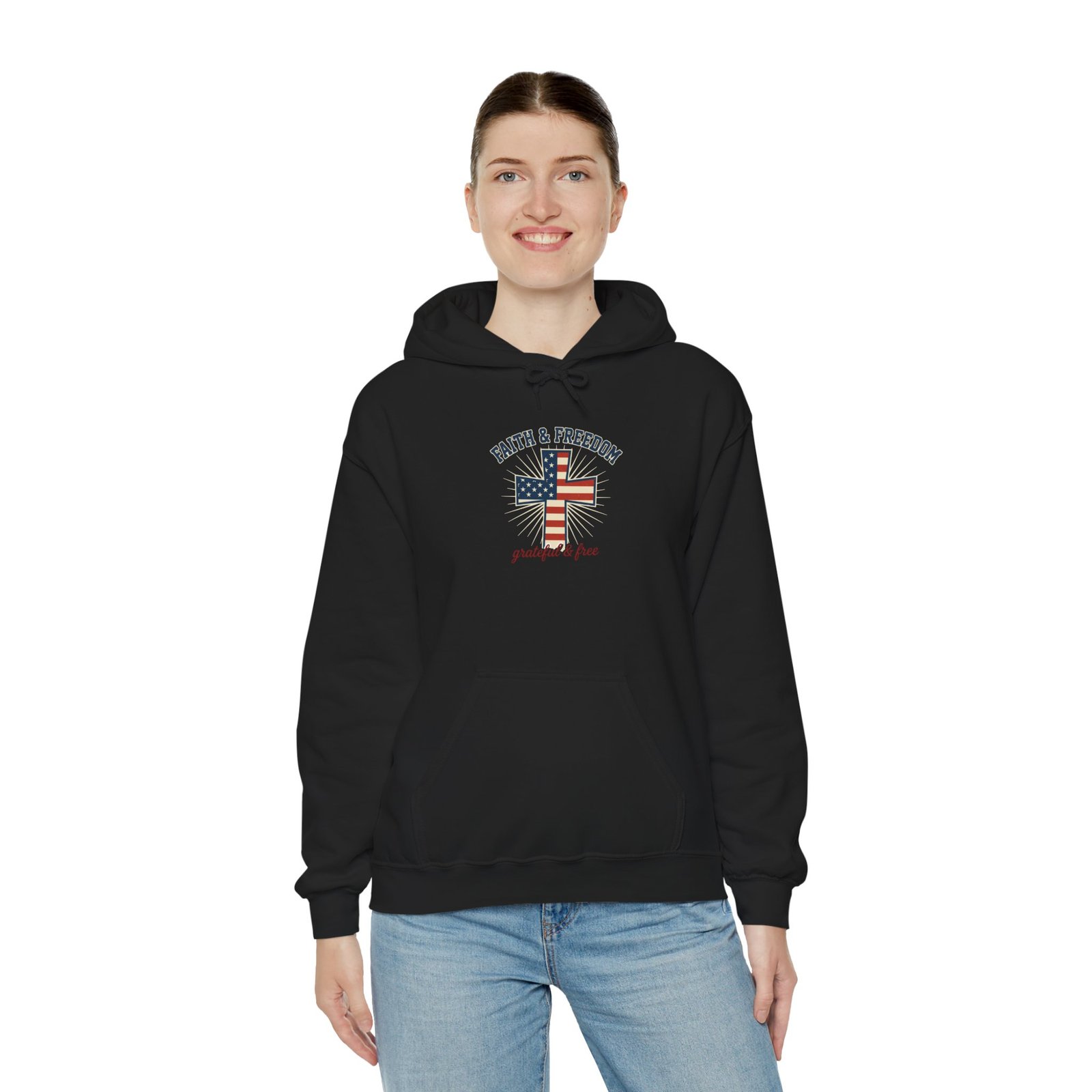 Faith & Freedom Flag Cross Hoodie | patriotic, faith-based, vintage Americana - Image 28