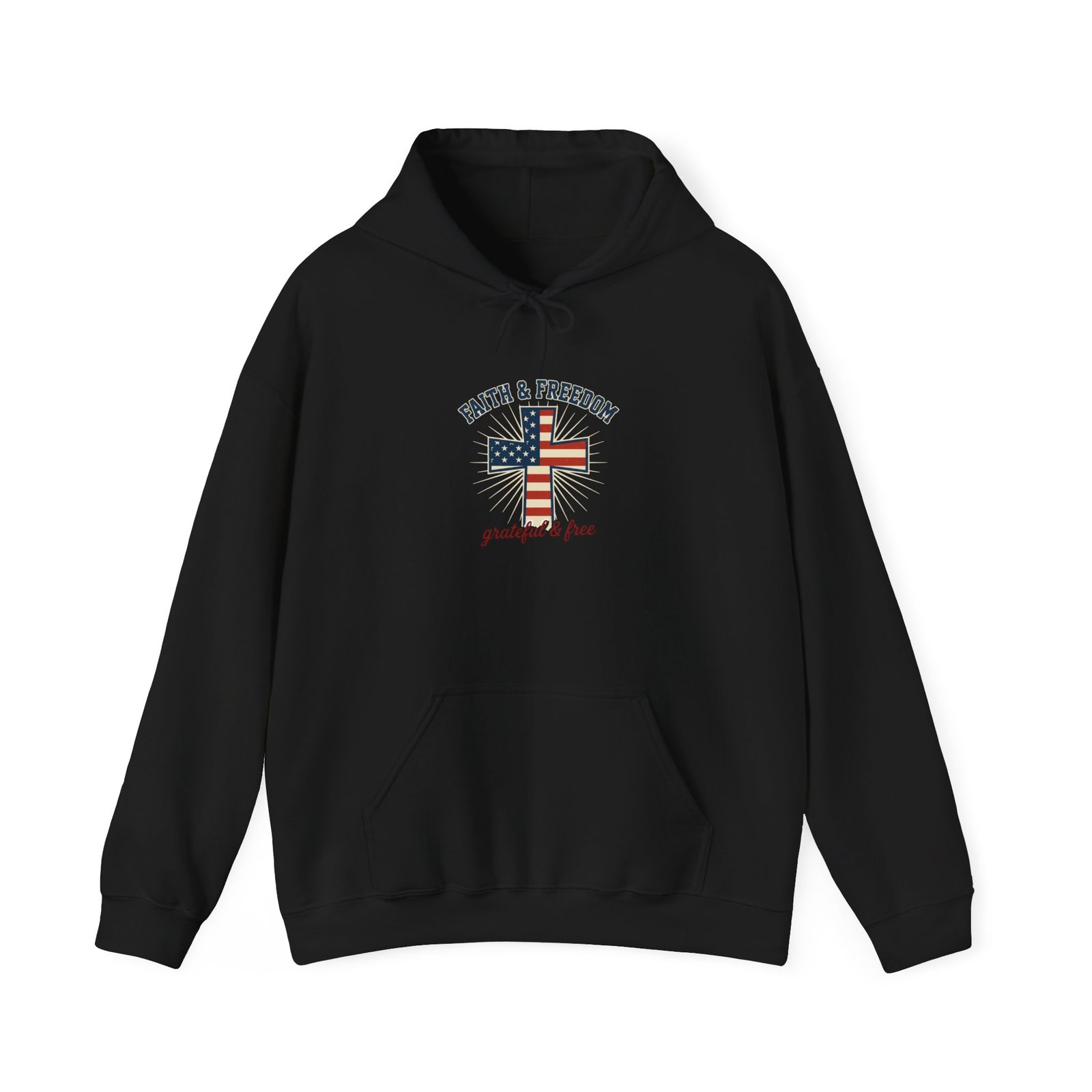 Faith & Freedom Flag Cross Hoodie | patriotic, faith-based, vintage Americana - Image 19