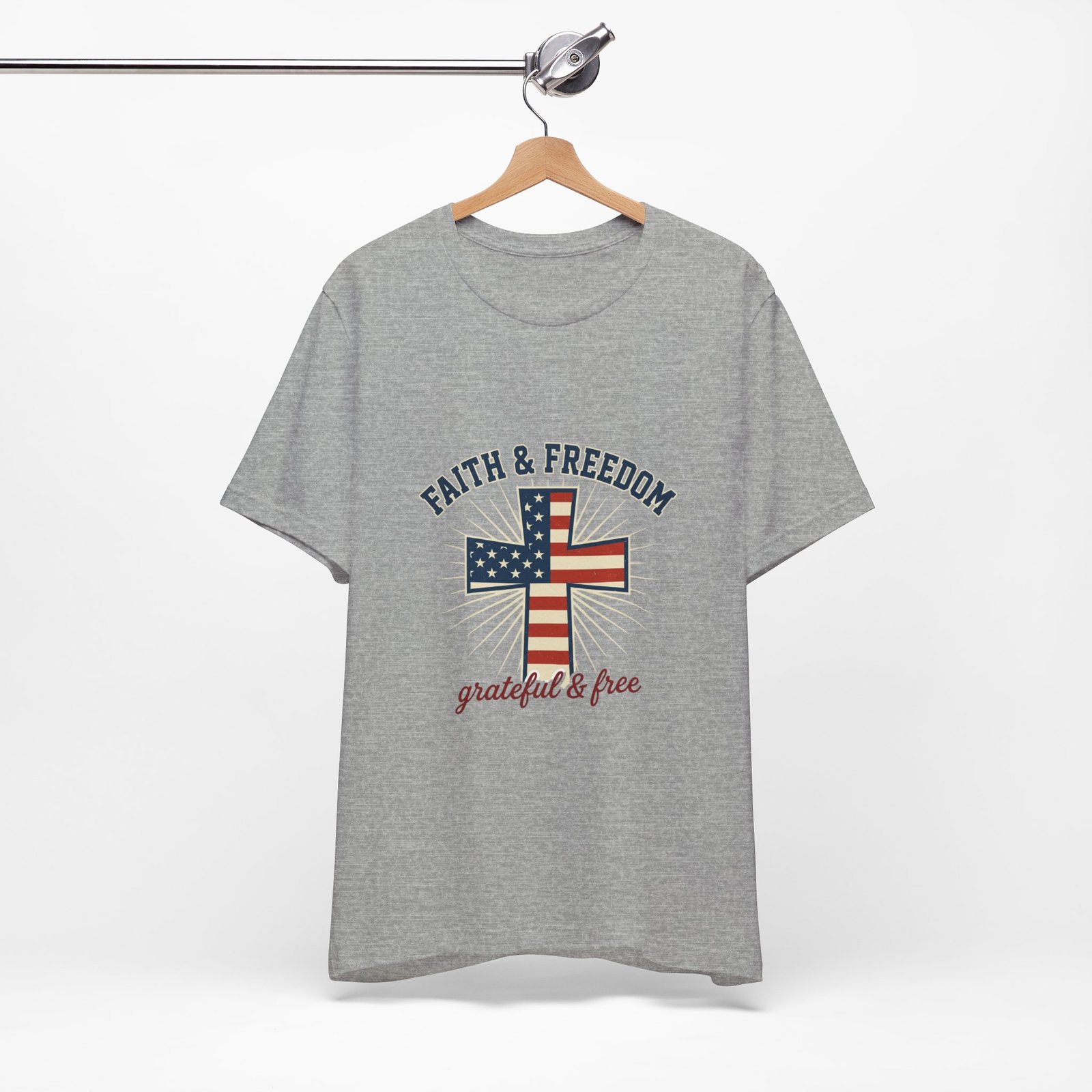 Faith & Freedom Cross Tee | Patriotic, Faith-Based July 4th Vintage Americana - Image 104
