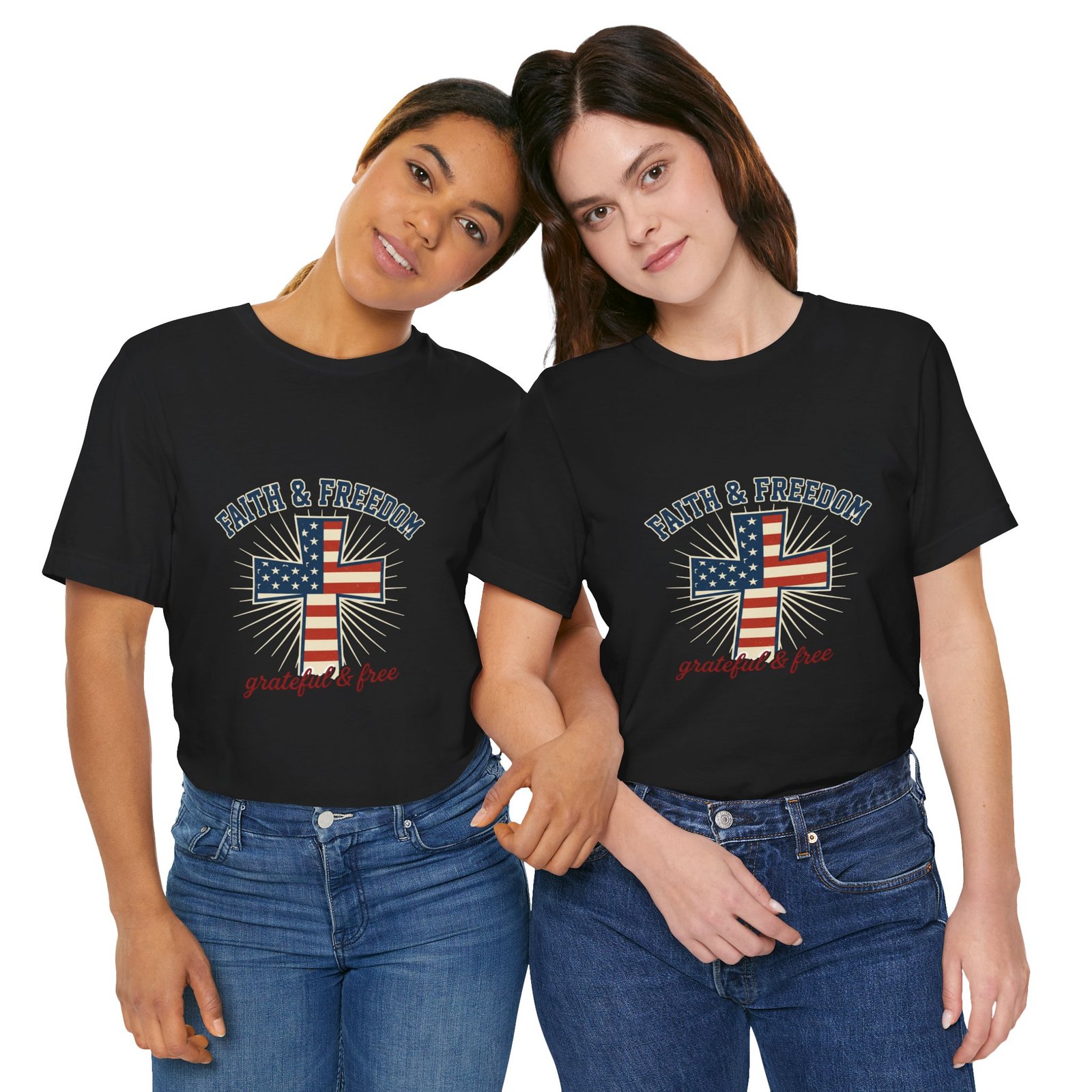 Faith & Freedom Cross Tee | Patriotic, Faith-Based July 4th Vintage Americana - Image 57
