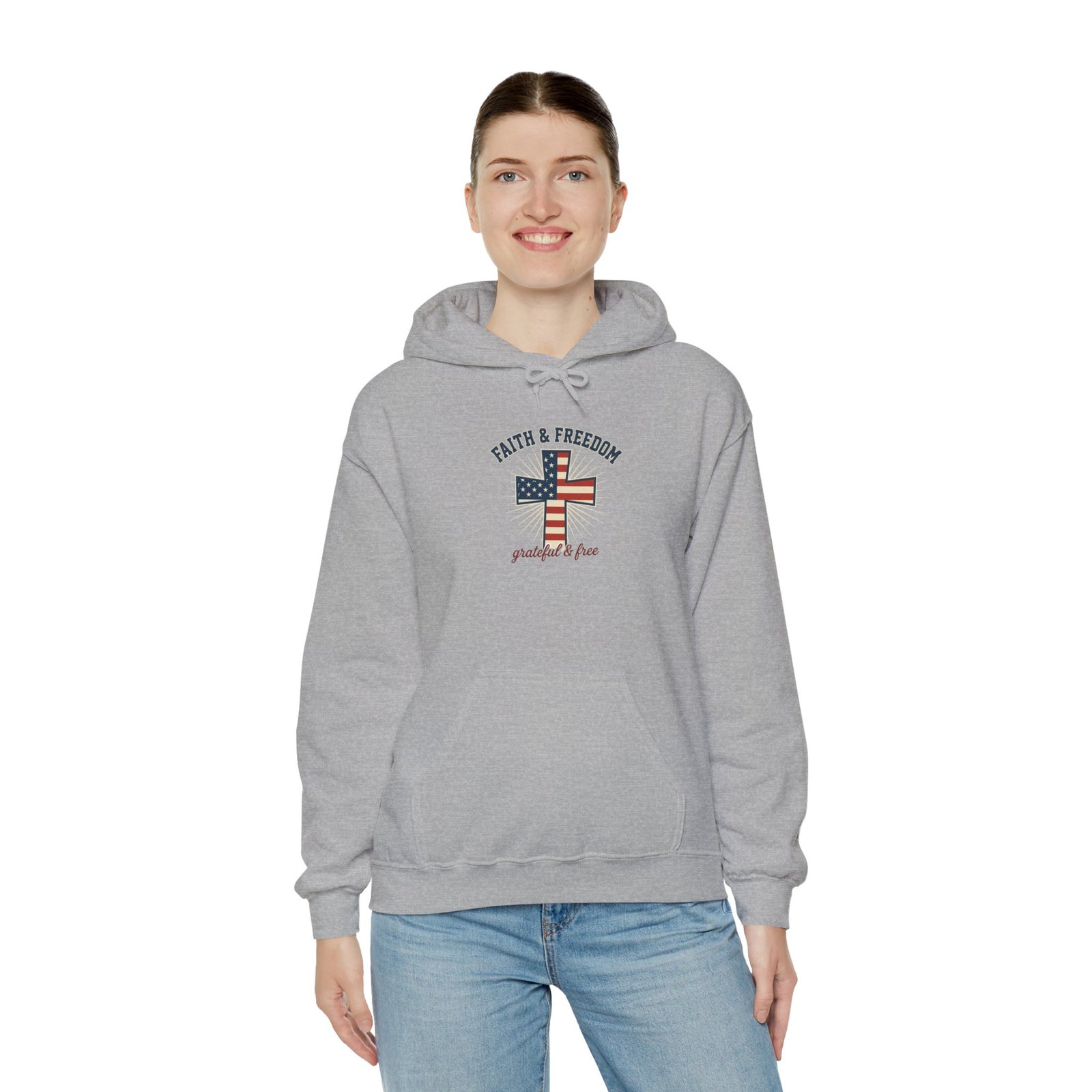 Faith & Freedom Flag Cross Hoodie | patriotic, faith-based, vintage Americana - Image 64