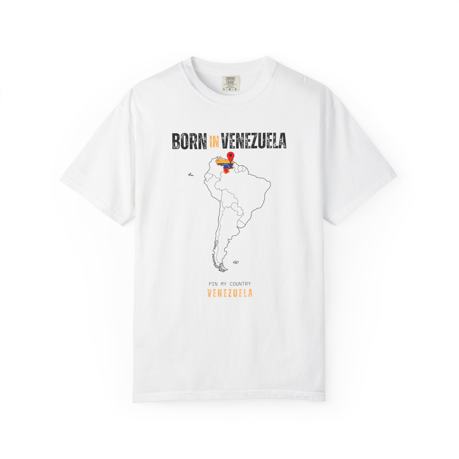 Born in Venezuela T-Shirt — Country Map Graphic Tee