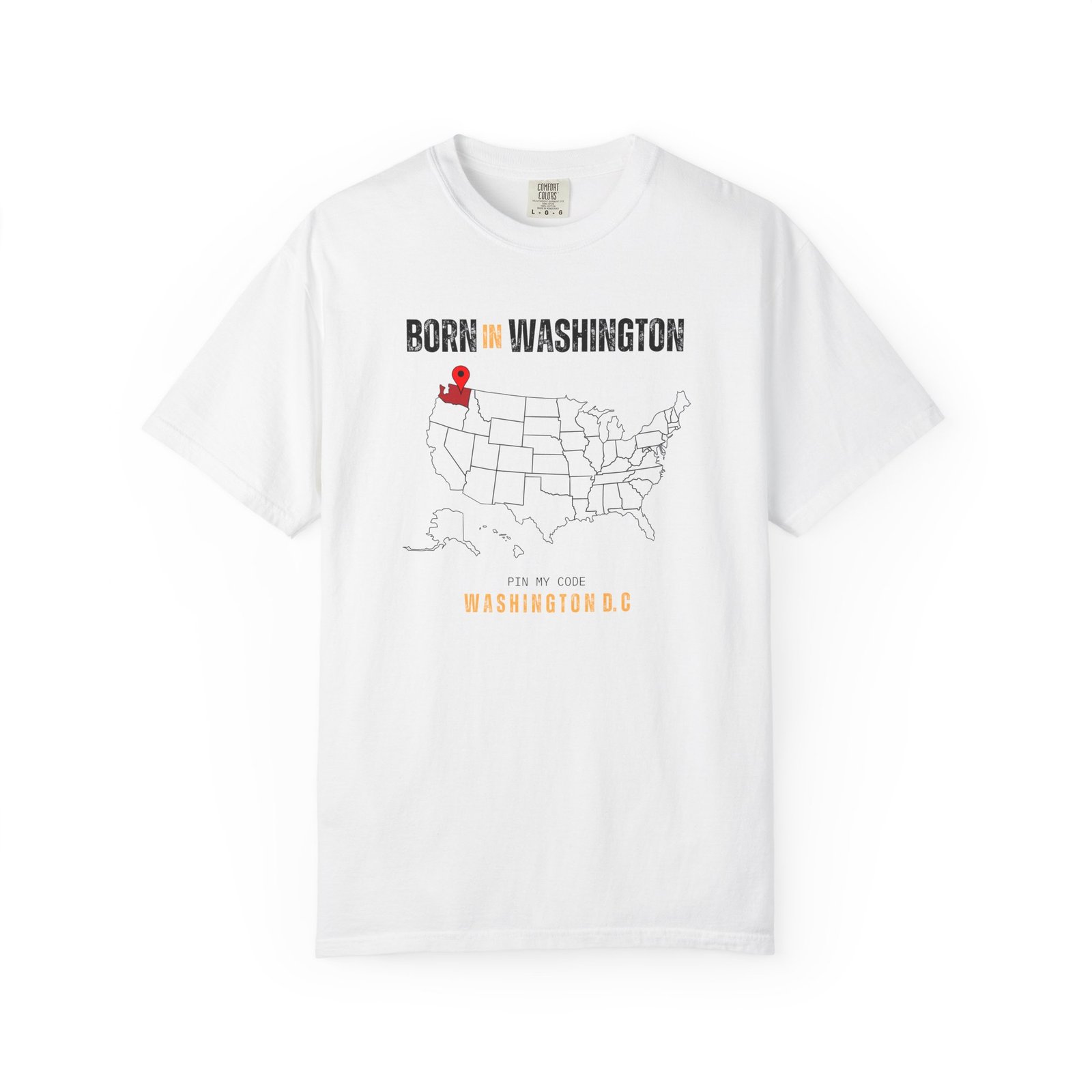 Born in Washington T-Shirt — State Map Graphic Tee