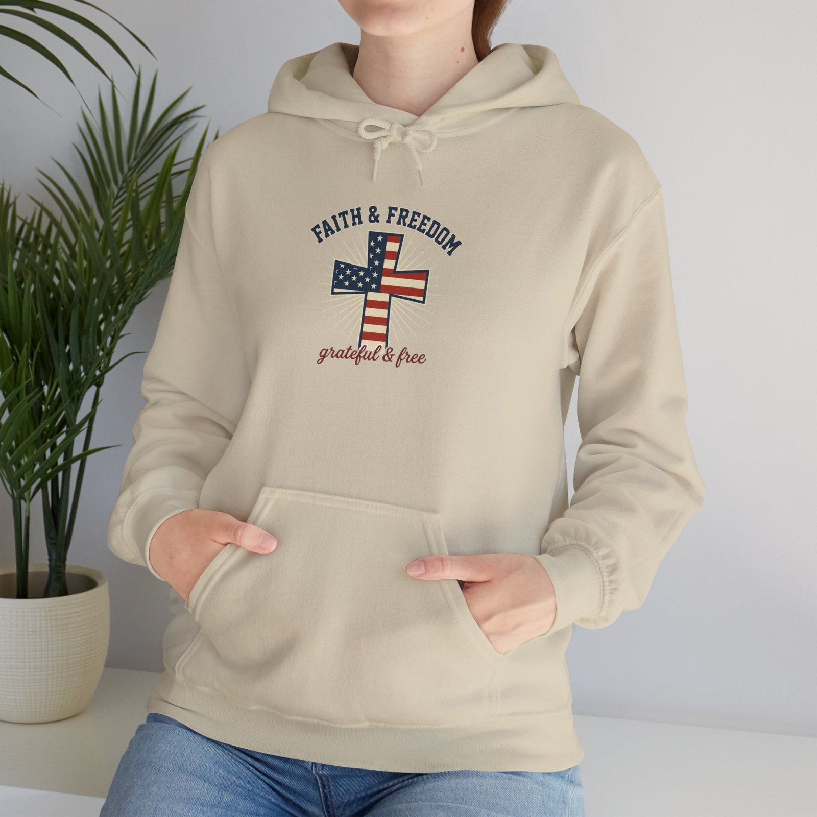 Faith & Freedom Flag Cross Hoodie | patriotic, faith-based, vintage Americana - Image 53