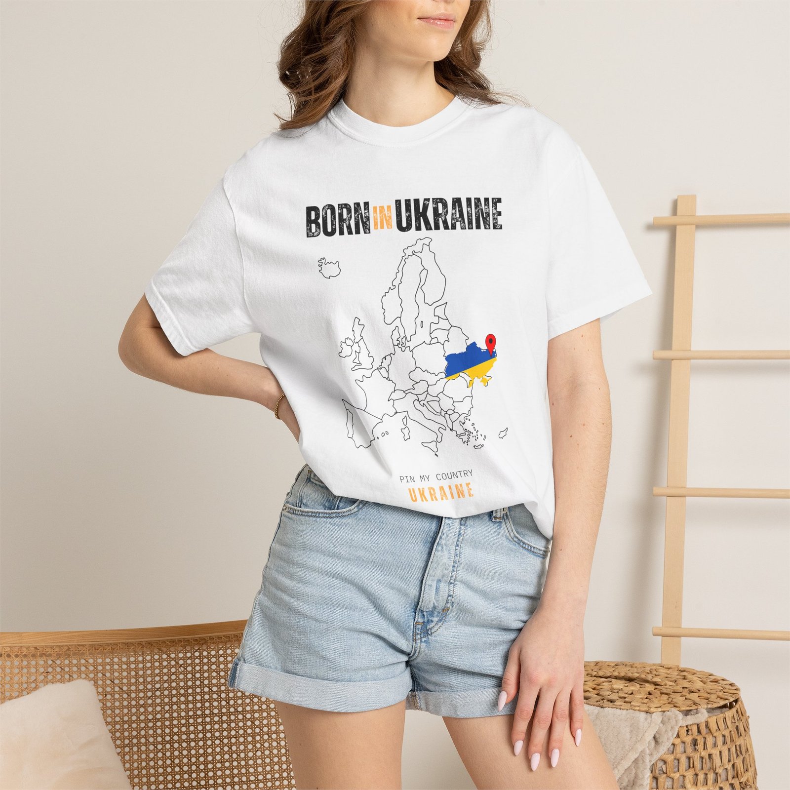 Born in Ukraine T-Shirt — Country Map Graphic Tee - Image 4