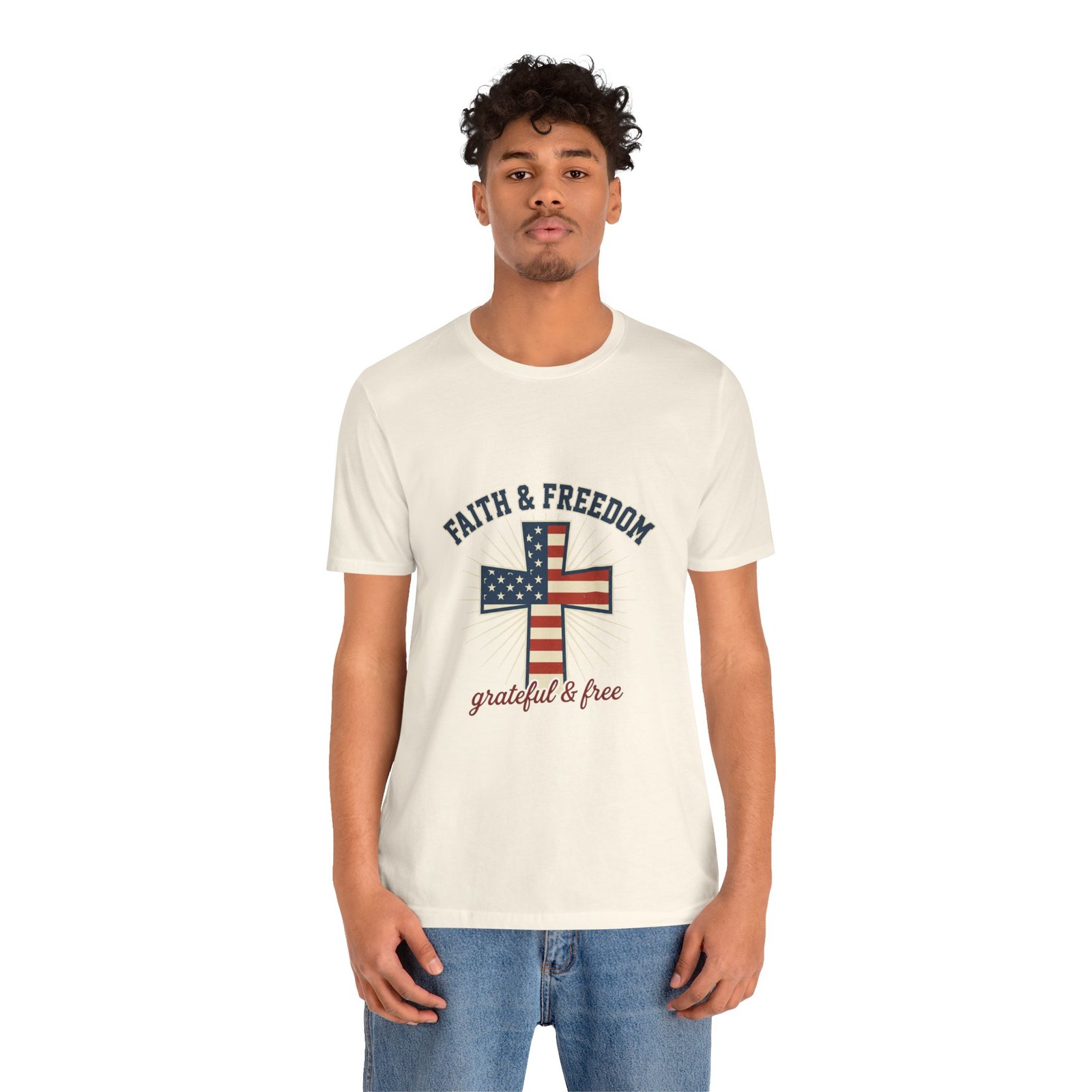Faith & Freedom Cross Tee | Patriotic, Faith-Based July 4th Vintage Americana - Image 76