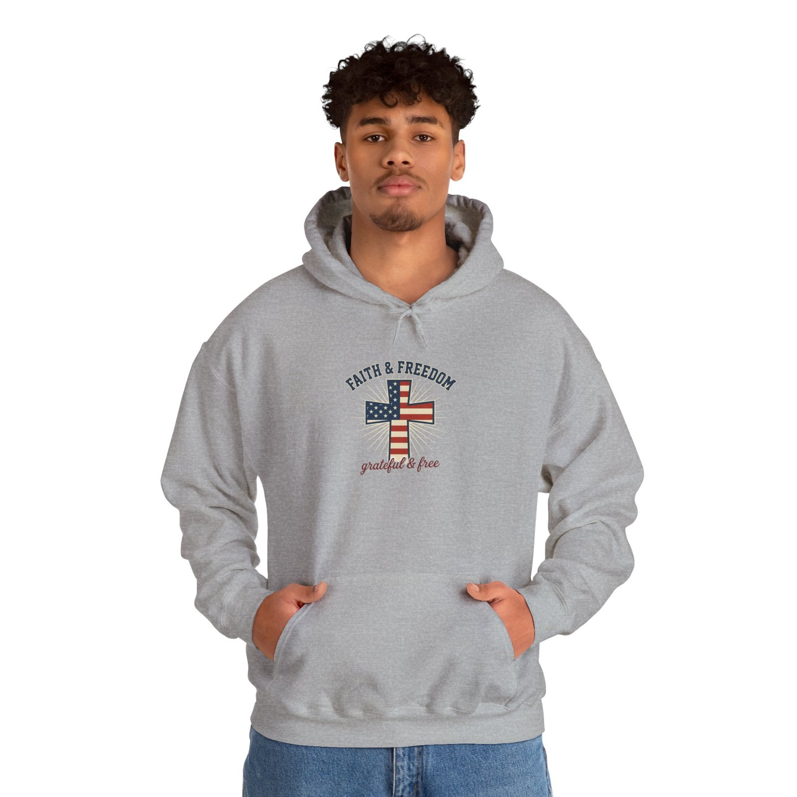 Faith & Freedom Flag Cross Hoodie | patriotic, faith-based, vintage Americana - Image 63
