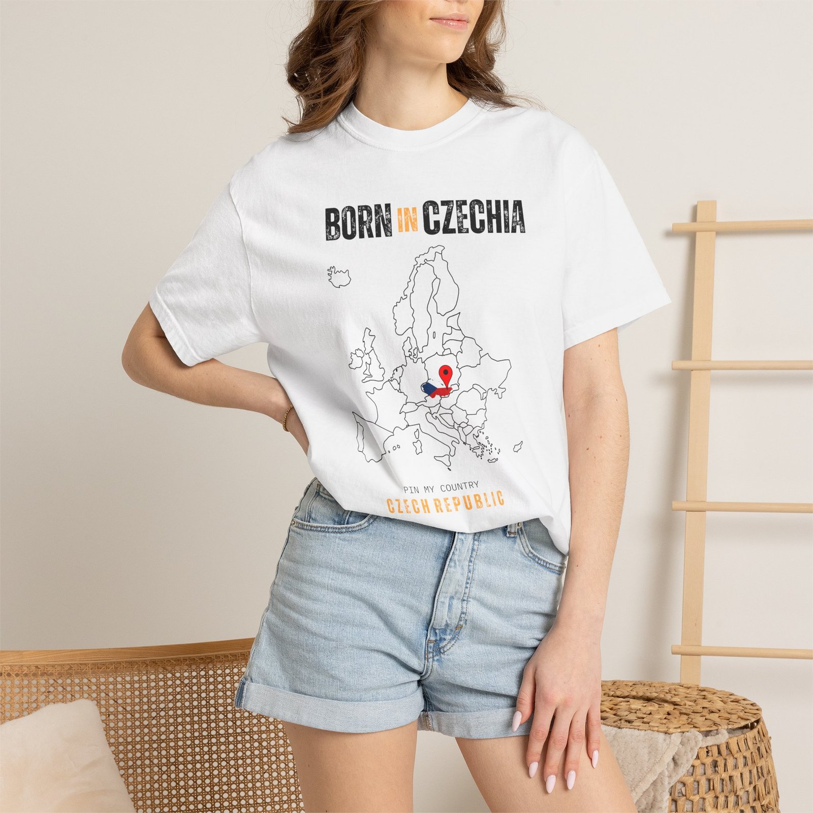 Born in Czechia T-Shirt — Country Map Graphic Tee - Image 4
