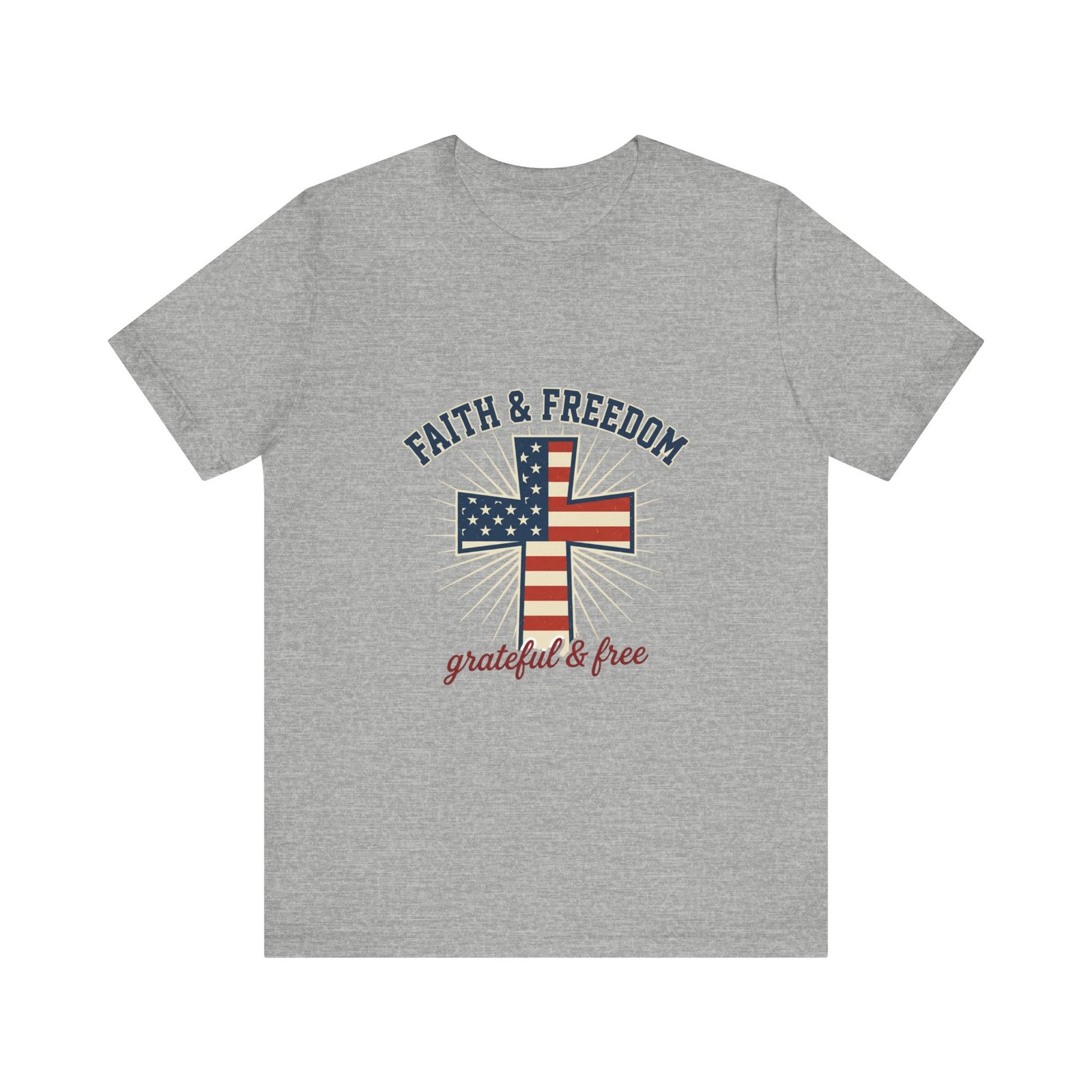 Faith & Freedom Cross Tee | Patriotic, Faith-Based July 4th Vintage Americana - Image 130