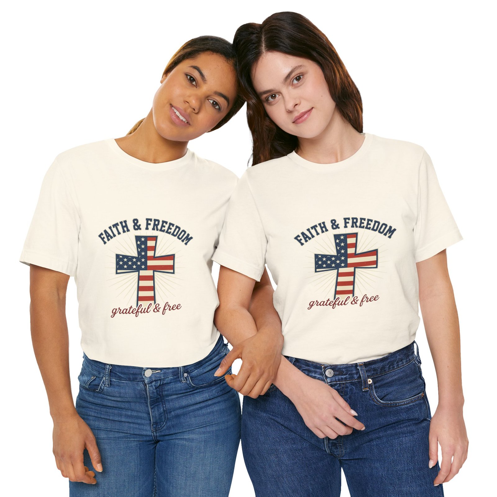 Faith & Freedom Cross Tee | Patriotic, Faith-Based July 4th Vintage Americana - Image 90