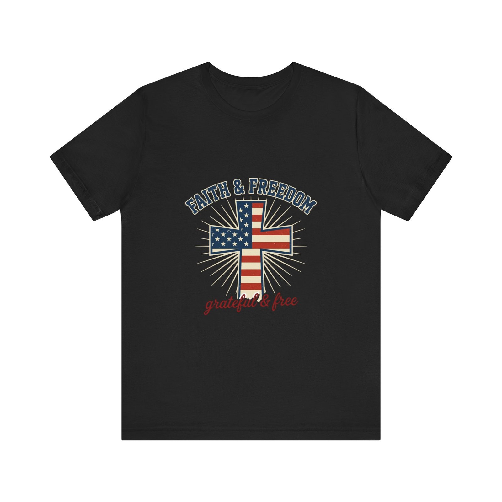 Faith & Freedom Cross Tee | Patriotic, Faith-Based July 4th Vintage Americana - Image 64