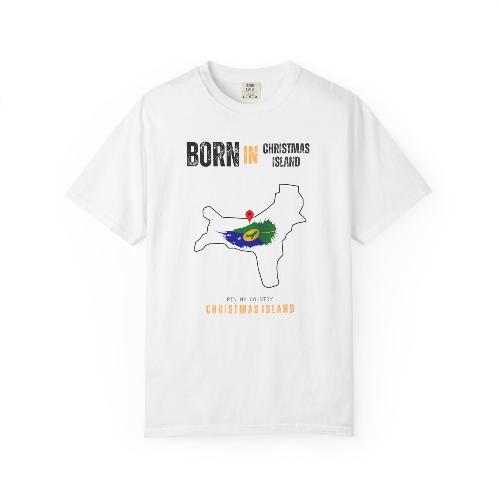 Born in Christmas Island T-Shirt — Country Map Graphic Tee