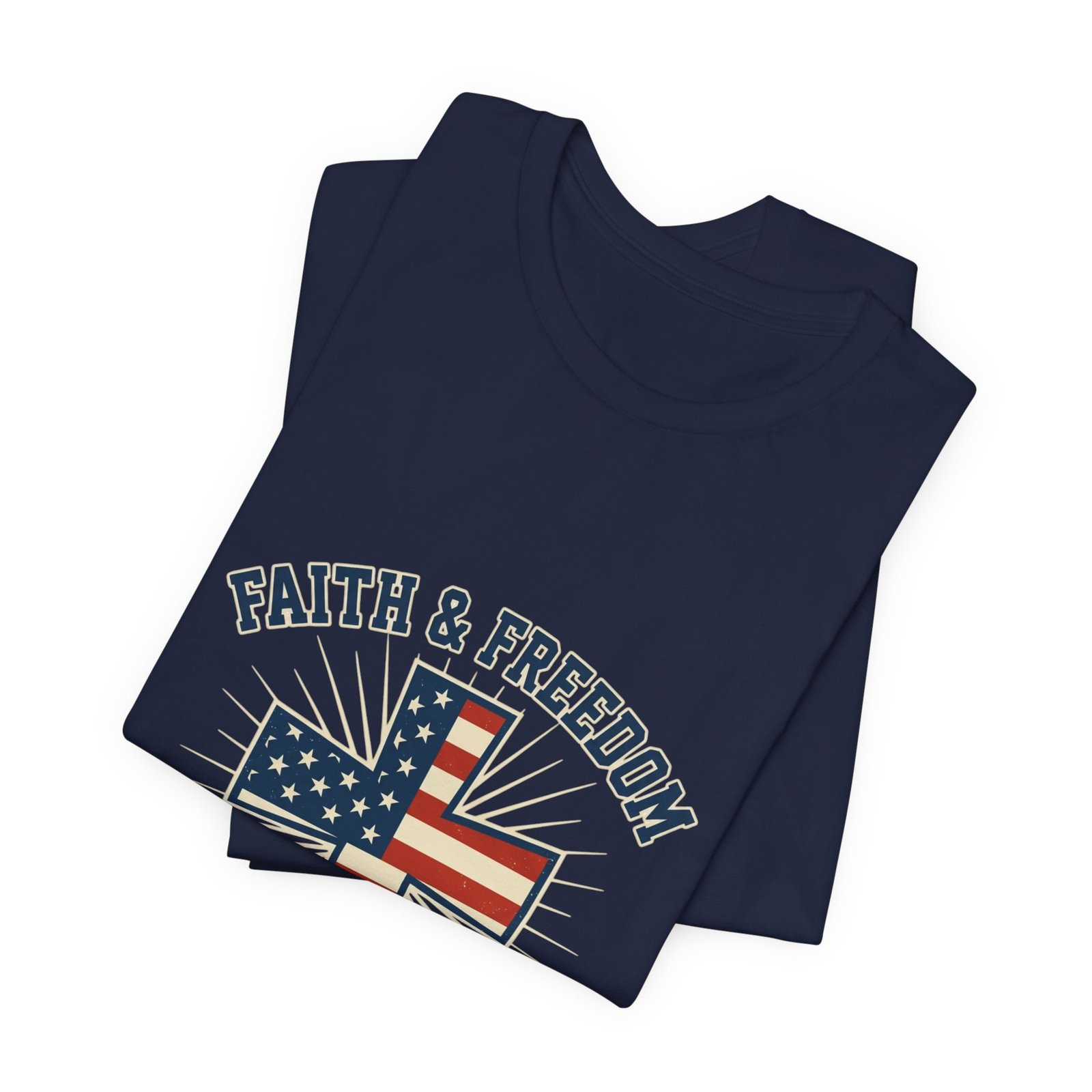 Faith & Freedom Cross Tee | Patriotic, Faith-Based July 4th Vintage Americana - Image 135