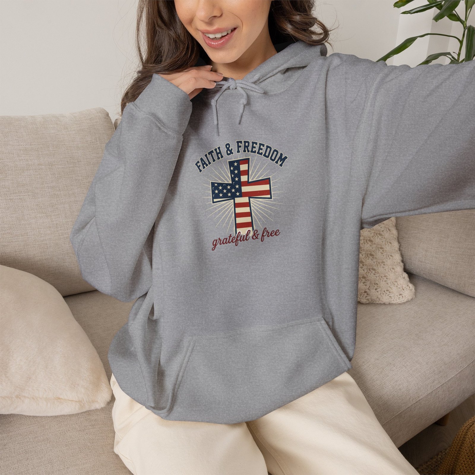 Faith & Freedom Flag Cross Hoodie | patriotic, faith-based, vintage Americana - Image 61